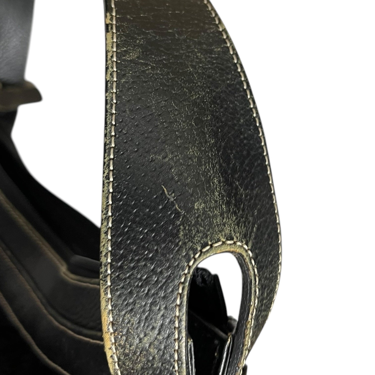 BALENCIAGA × ACE Co.Ltd(バレンシアガ × エース) Old Leather x Faux unborn calf one shoulder bag オールド レザー フェイク ハラコレザー ワンショルダー バッグ ブラック ライセンス商品(国内製造品)