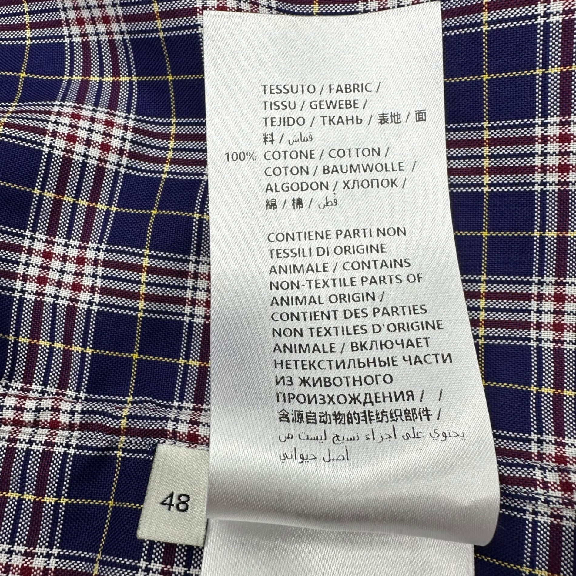 GUCCI(グッチ) 18SS ミケーレ期 ZAAZX Oversized Tartan Check S/S Shirt オーバーサイズ タータン チェック 半袖 シャツ 557391 48 パープル×レッド