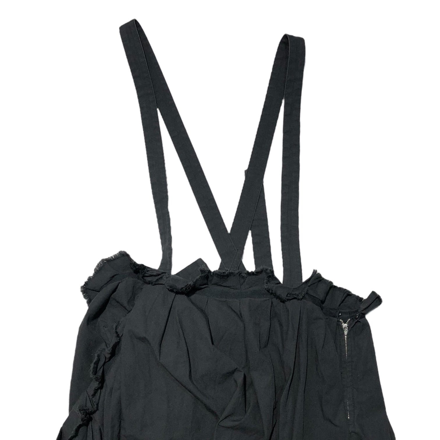 Y's(ワイズ) Raw-cut gathered jumper skirt 切りっぱなし ギャザー ジャンパー スカート YV-S09-009 2(M程度) ブラック サロペット