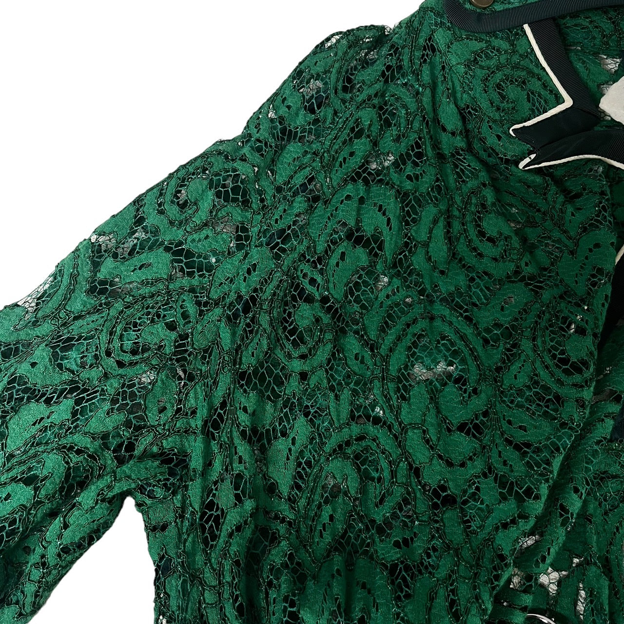 sacai(サカイ) 17SS flower lace trench coat フラワー レース トレンチ コート ベルテッド 17-03366 2(Mサイズ程度) グリーン