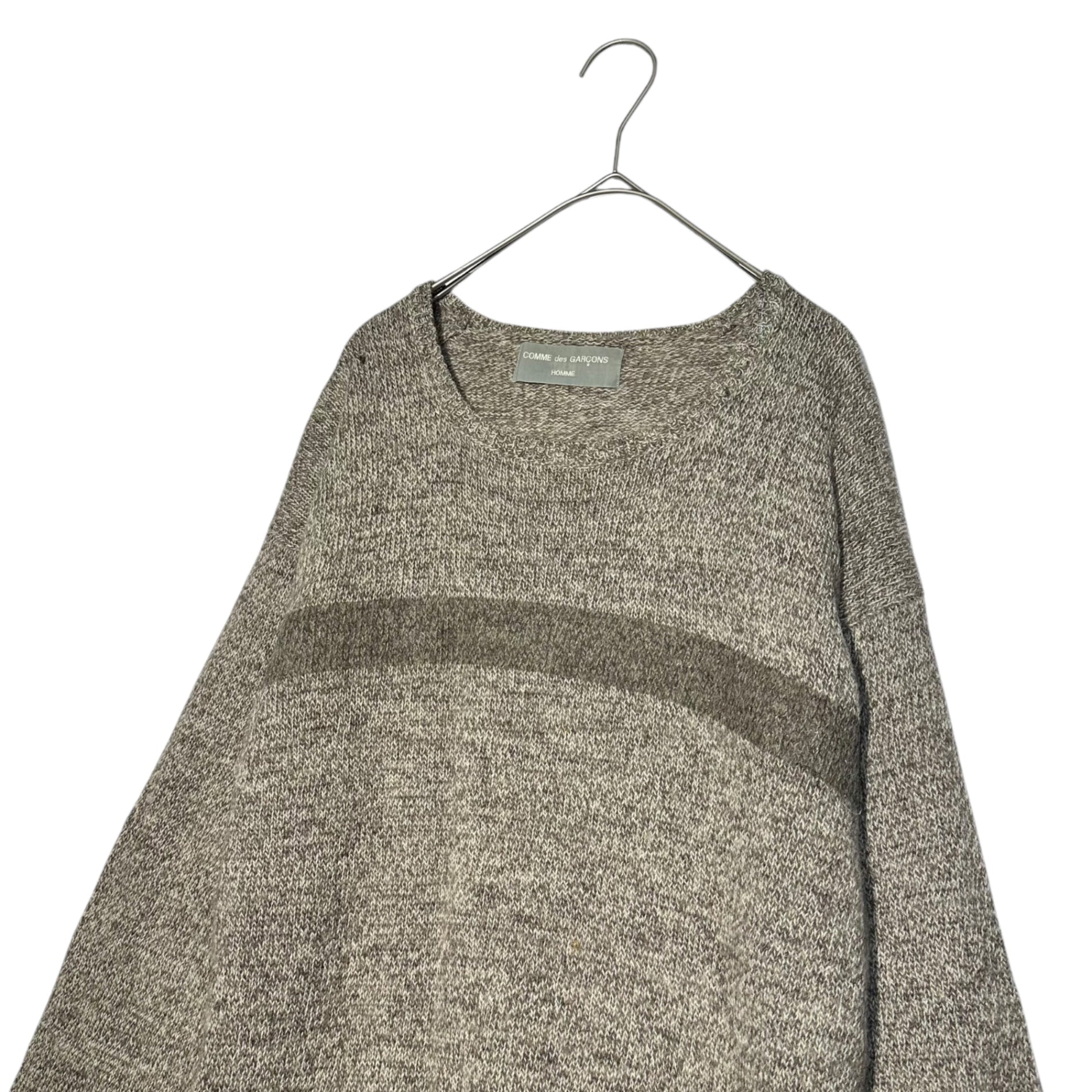 COMME des GARCONS HOMME(コムデギャルソンオム) 90's Front Pocket Centerline Wool Knit Pullover フロントポケット センターライン ウール ニット プルオーバー 田中オム 田中啓一 HN-080230 FREE ベージュ AD1995