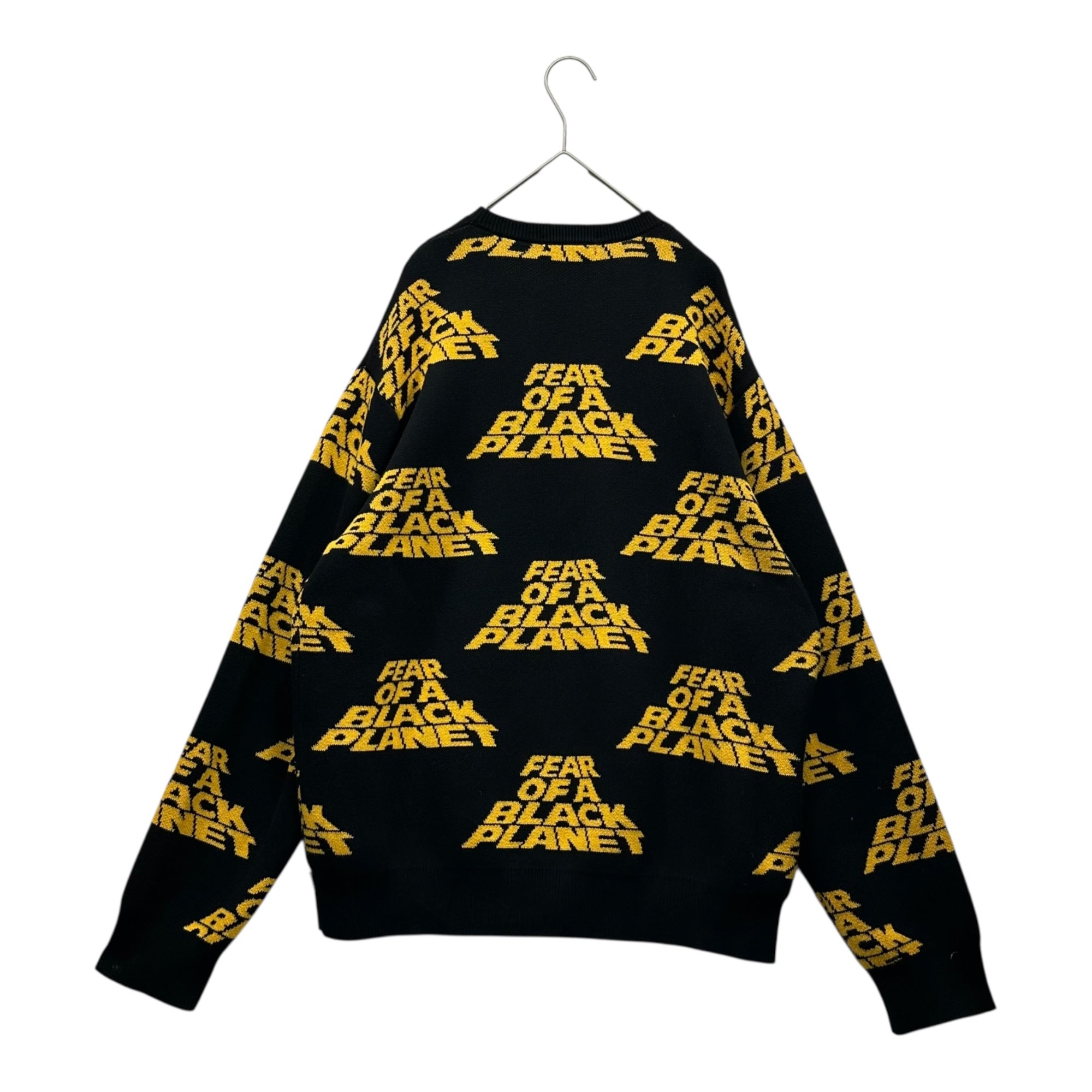 SUPREME×UNDERCOVER(シュプリーム×アンダーカバー) 18SS Public Enemy Sweater パブリック エネミー セーター S ブラック×イエロー クルーネック ニット