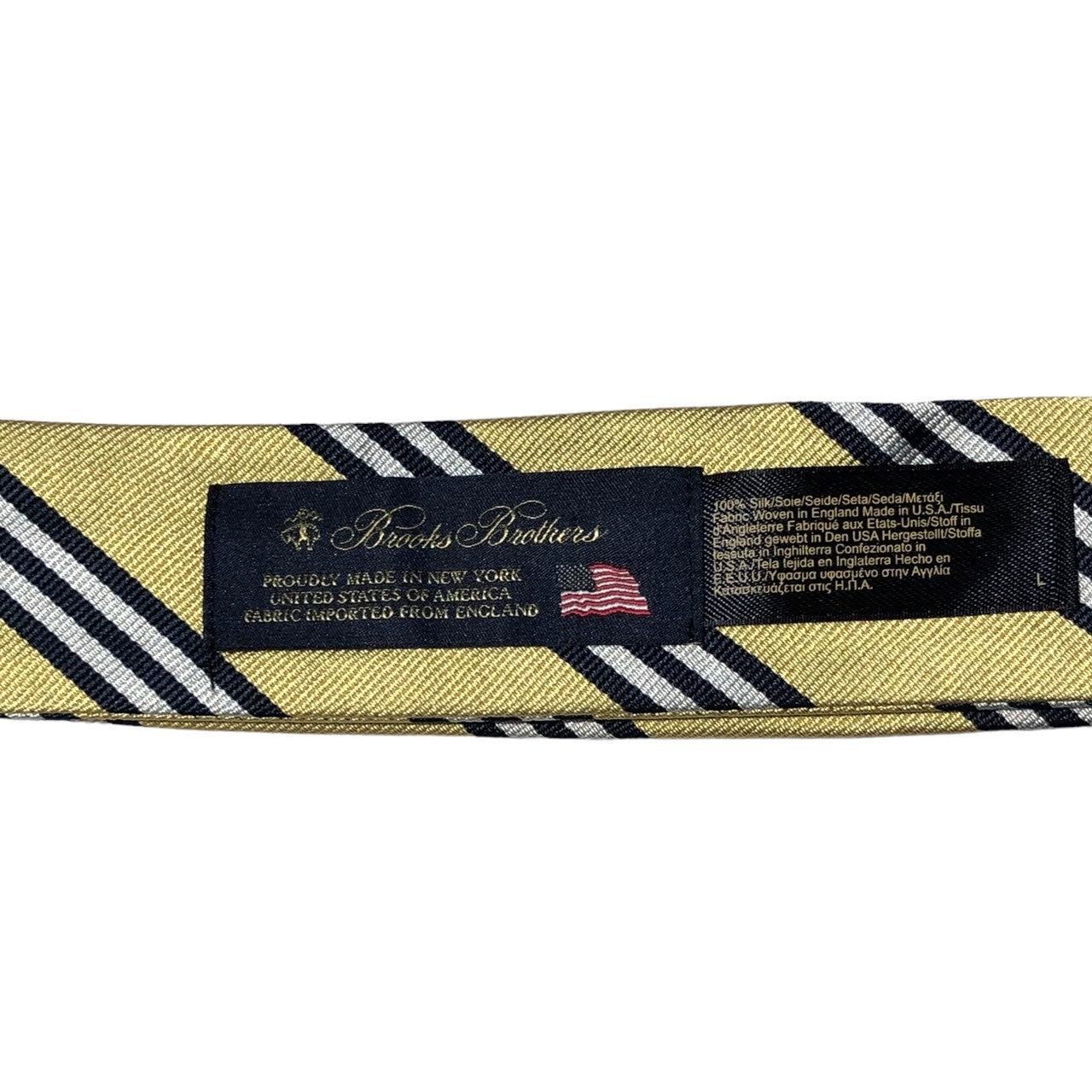 BROOKS BROTHERS(ブルックスブラザーズ) リボン ベルト ネクタイ L イエロー×ネイビー