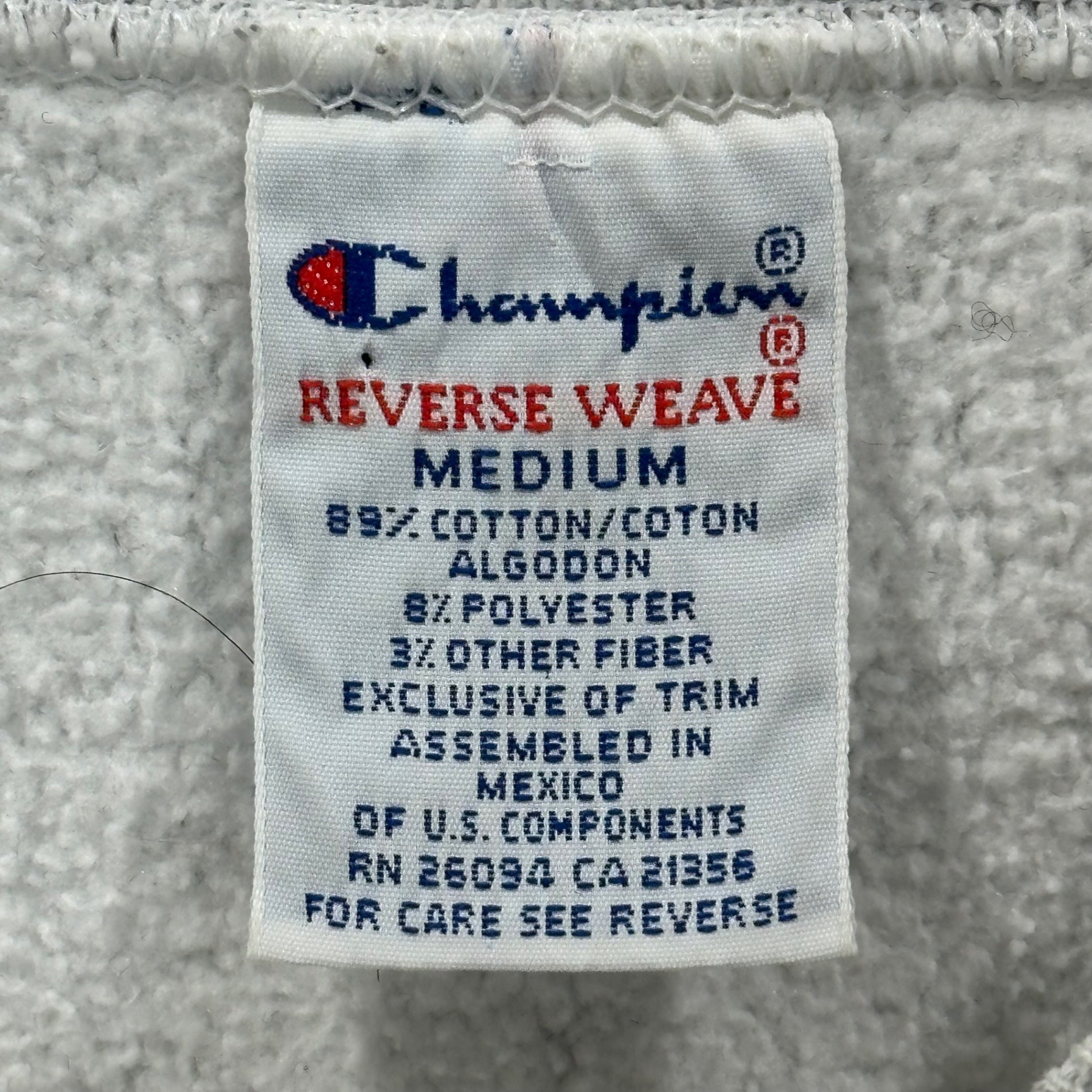 Champion(チャンピオン) 90's ”penn state university” Reverse Weave SWEATSHIRT ペンシルベニア州立大学 リバースウィーブ P プリント スウェット M ライトグレー 90年代 ヴィンテージ 染み込み