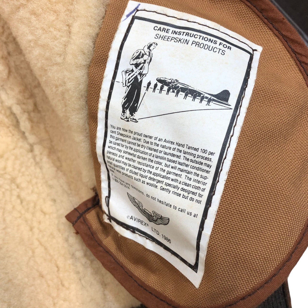 AVIREX(アヴィレックス) B-6フライトジャケット/ムートンジャケット AC-17755 34(Sサイズ程度) ブラウン 90年代 USA製