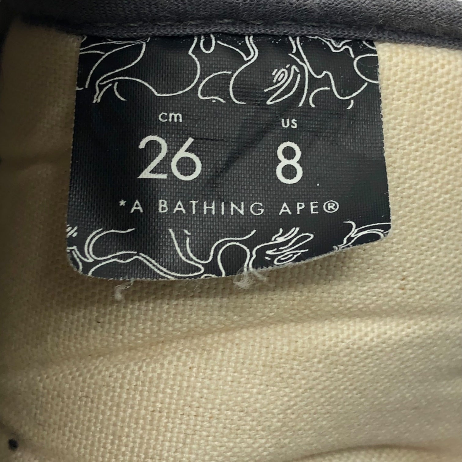 A BATHING APE × Harris Tweed (アベイシングエイプ×ハリスツイード) BAPE STA wool sneakers HI ベイプ スタ ウール スニーカー ハイカット 26.0cm グレー