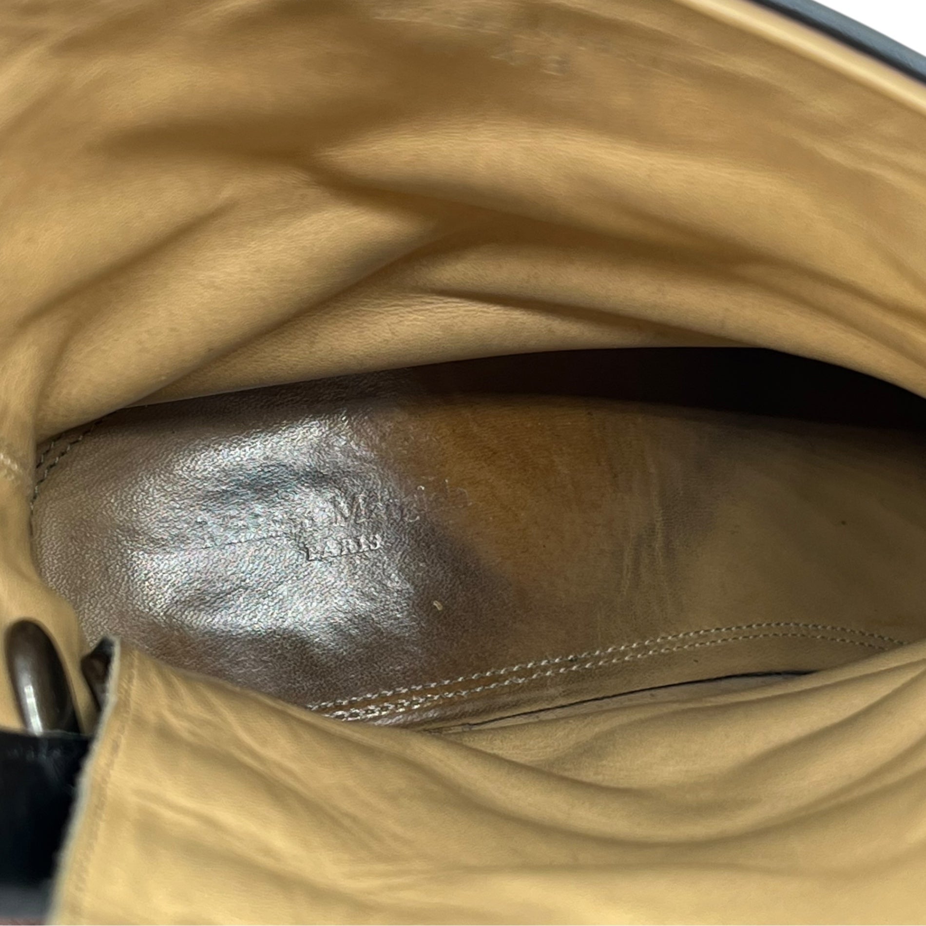 MAISON MARGIELA(メゾンマルジェラ) 21SS SMOOTH LEATHER TABI BOOTS スムース レザー 足袋 ブーツ ヒール S57WU0132 43(27.5cm程度) ブラック