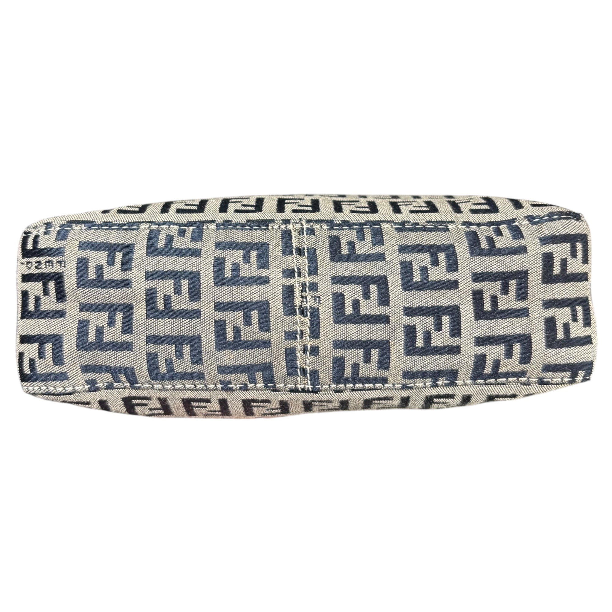 FENDI(フェンディ) Zucchino Accessory Pouch ズッキーノ柄 アクセサリー ポーチ 001・26810・098 ネイビー×グレー ヴィンテージ OLD ミニ ハンド バッグ