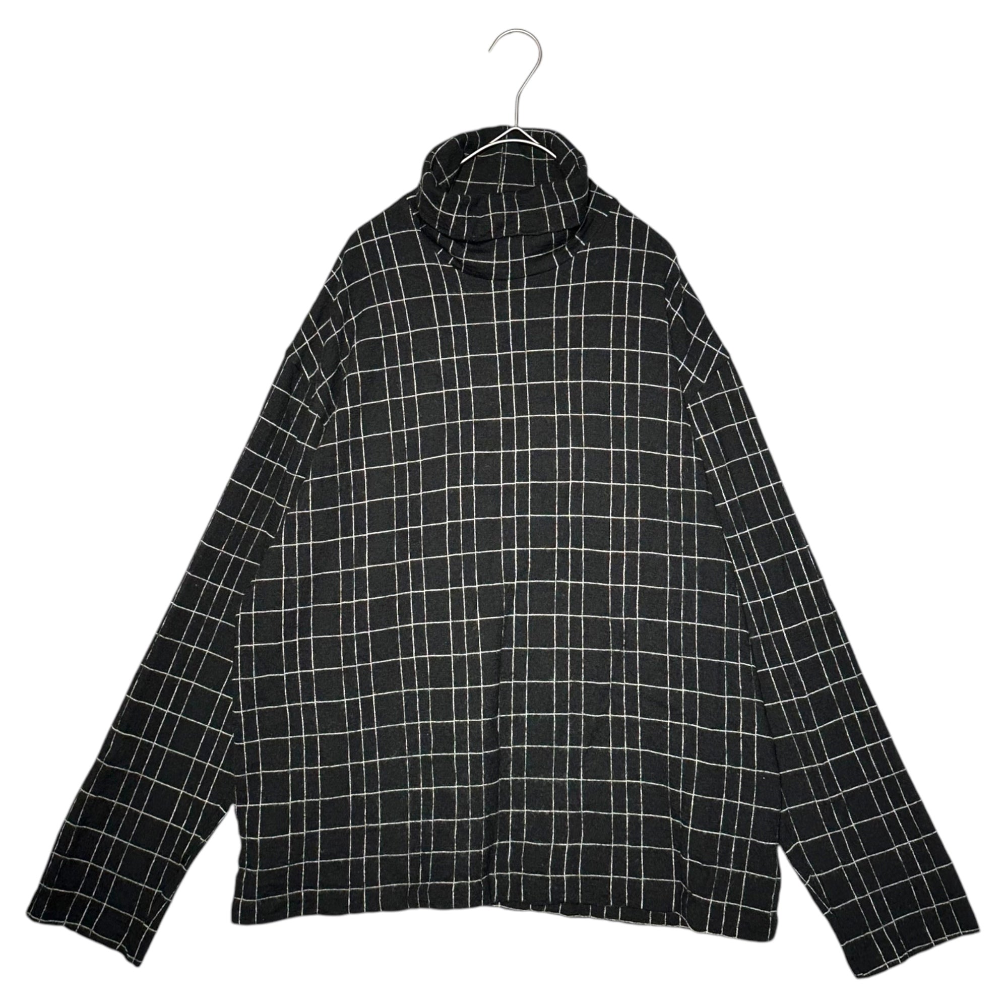 Y's for men(ワイズフォーメン) 90's Turtleneck Check Knit タートルネック チェック ニット MH-T08-132 表記無し(L程度) ブラック