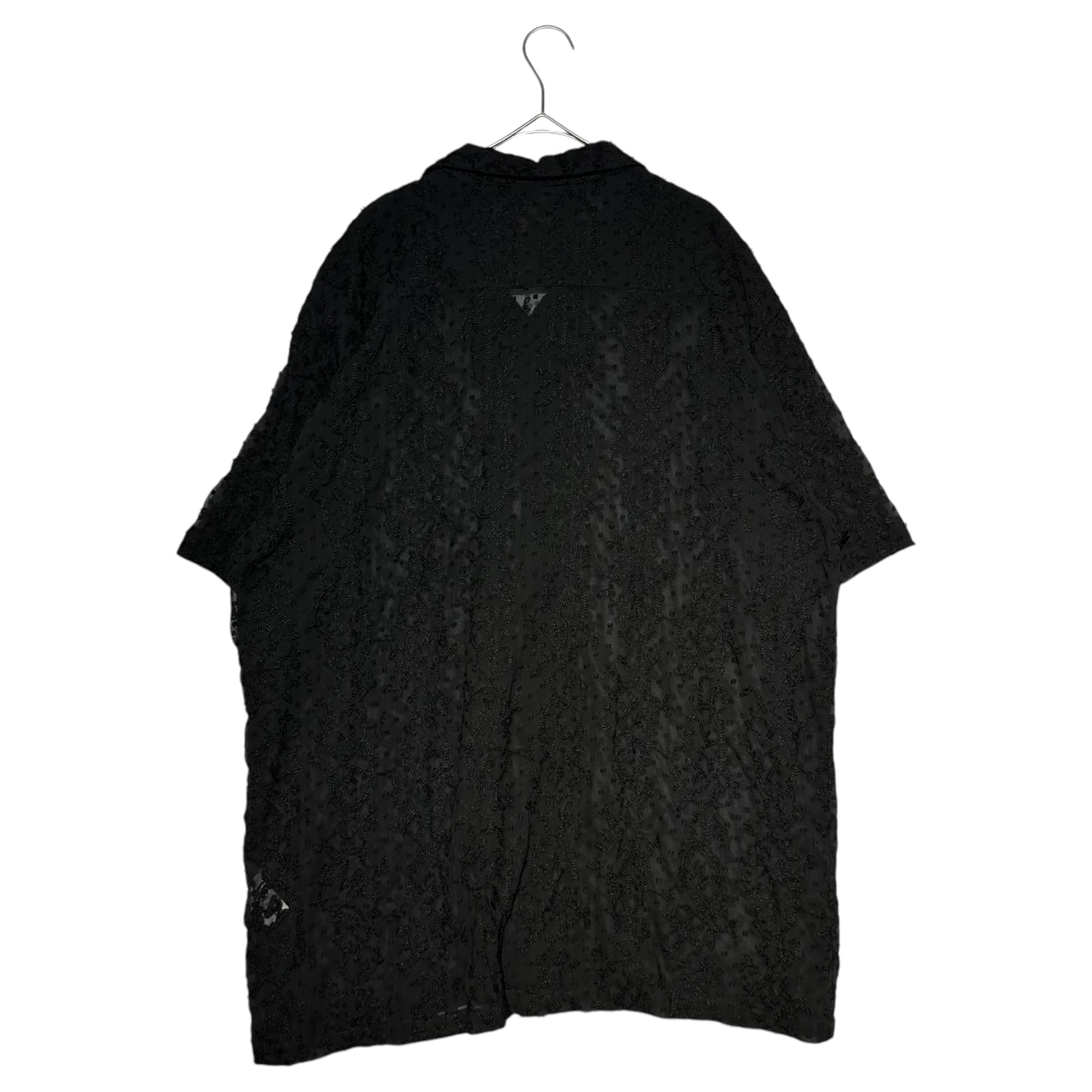 SUPREME(シュプリーム) 22SS Chainstitch Chiffon S/S Shirt チェーン ステッチ シフォン 半袖 シャツ XL ブラック シアー シースルー 刺繍