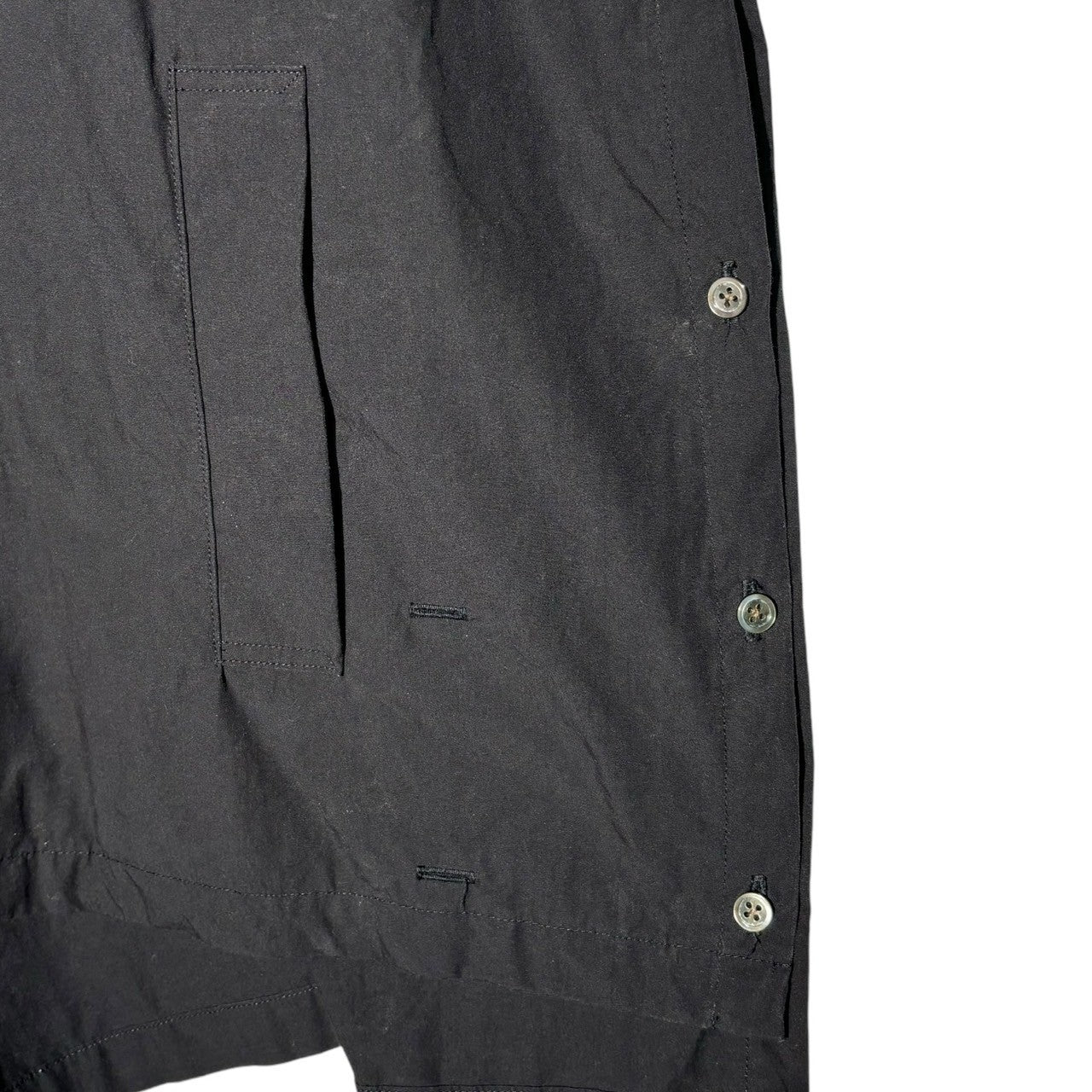 stein(シュタイン) 20SS OVER SLEEVE COMBINE SHIRT JACKET オーバースリーブ コンバイン シャツ ジャケット ST.142 M ブラック サイド スリット