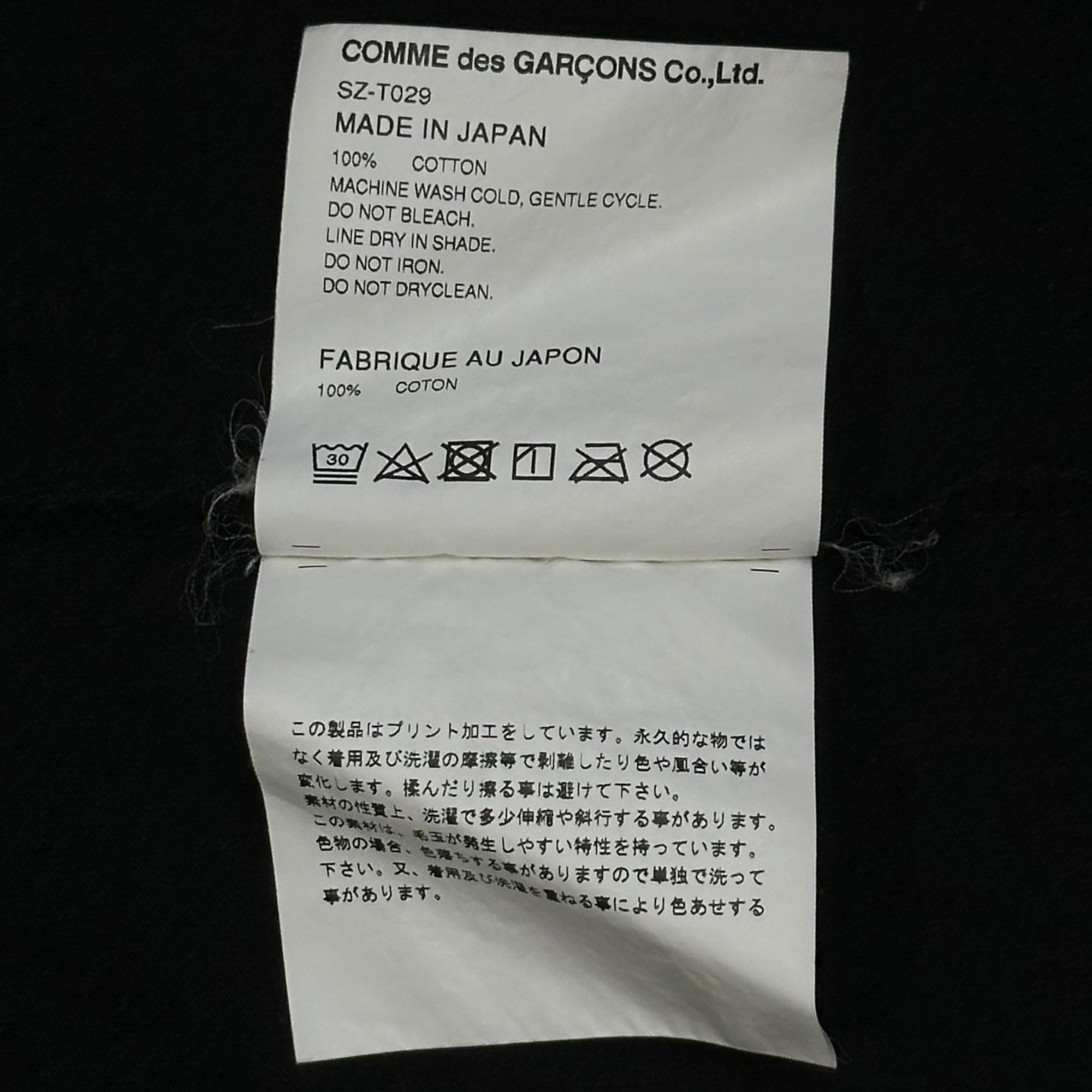 CDG COMME des GARCONS(シーディージーコムデギャルソン) 19AW Logo Crew Neck T-Shirt ロゴ クルーネック Tシャツ SZ-T029 L ブラック AD2019