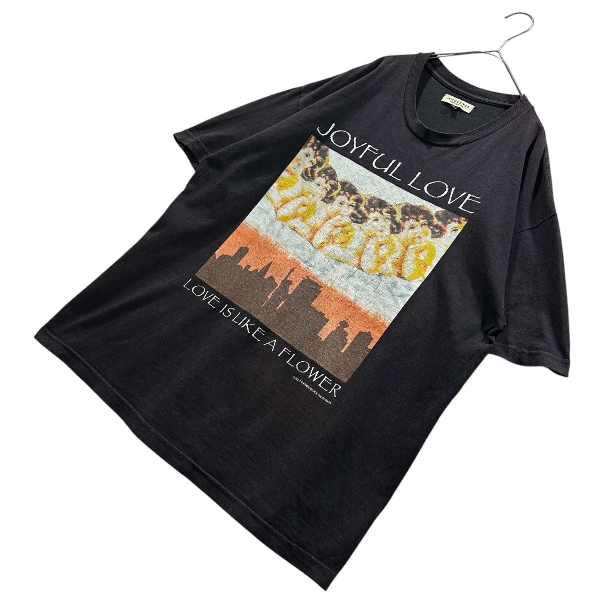 INNOCENCE(イノセンス) 2022SS ”JOYFUL LOVE” Tee ヴィンテージ加工 Tシャツ XL ブラック