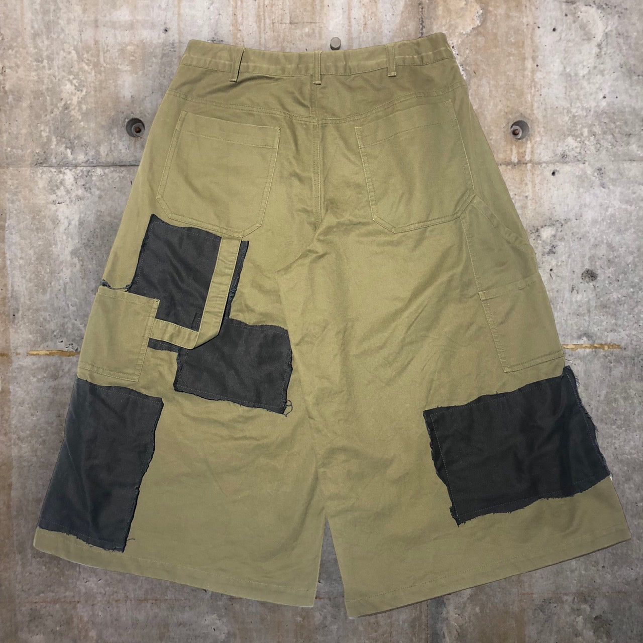 LIAM HODGES(リアムホッジス) パッチワークワイドカーゴショーツ ワイドパンツ バギーパンツ 32 カーキ