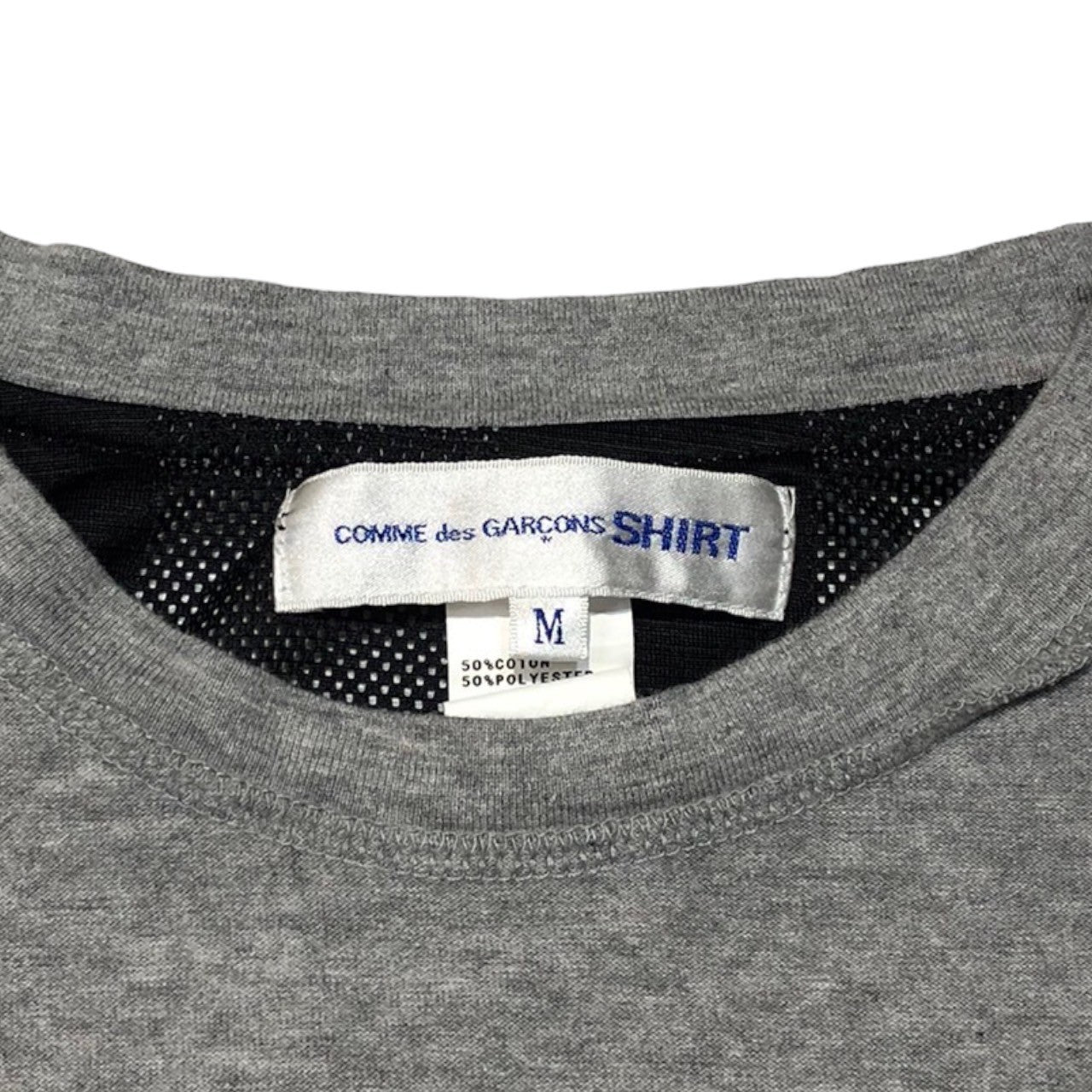 COMME des GARCONS SHIRT(コムデギャルソンシャツ) reversible mesh college T-shirt リバーシブル メッシュ カレッジ ロゴ Tシャツ W12802 M グレー×ブラック×イエロー