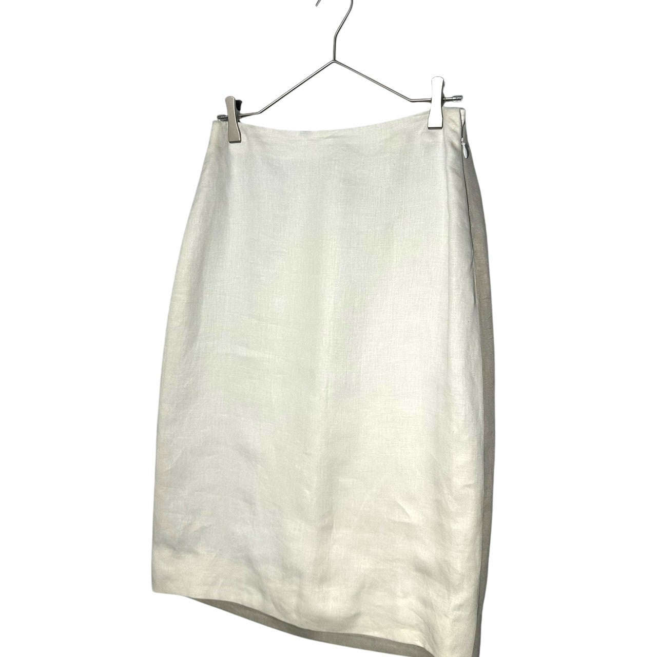 HERMES by Martin Margiela(エルメス バイ マルタン マルジェラ) Margiela period linen bicolor skirt マルジェラ期 リネン バイカラー スカート 38(M程度) ホワイト×ベージュ エルメスジャポンタグ付属