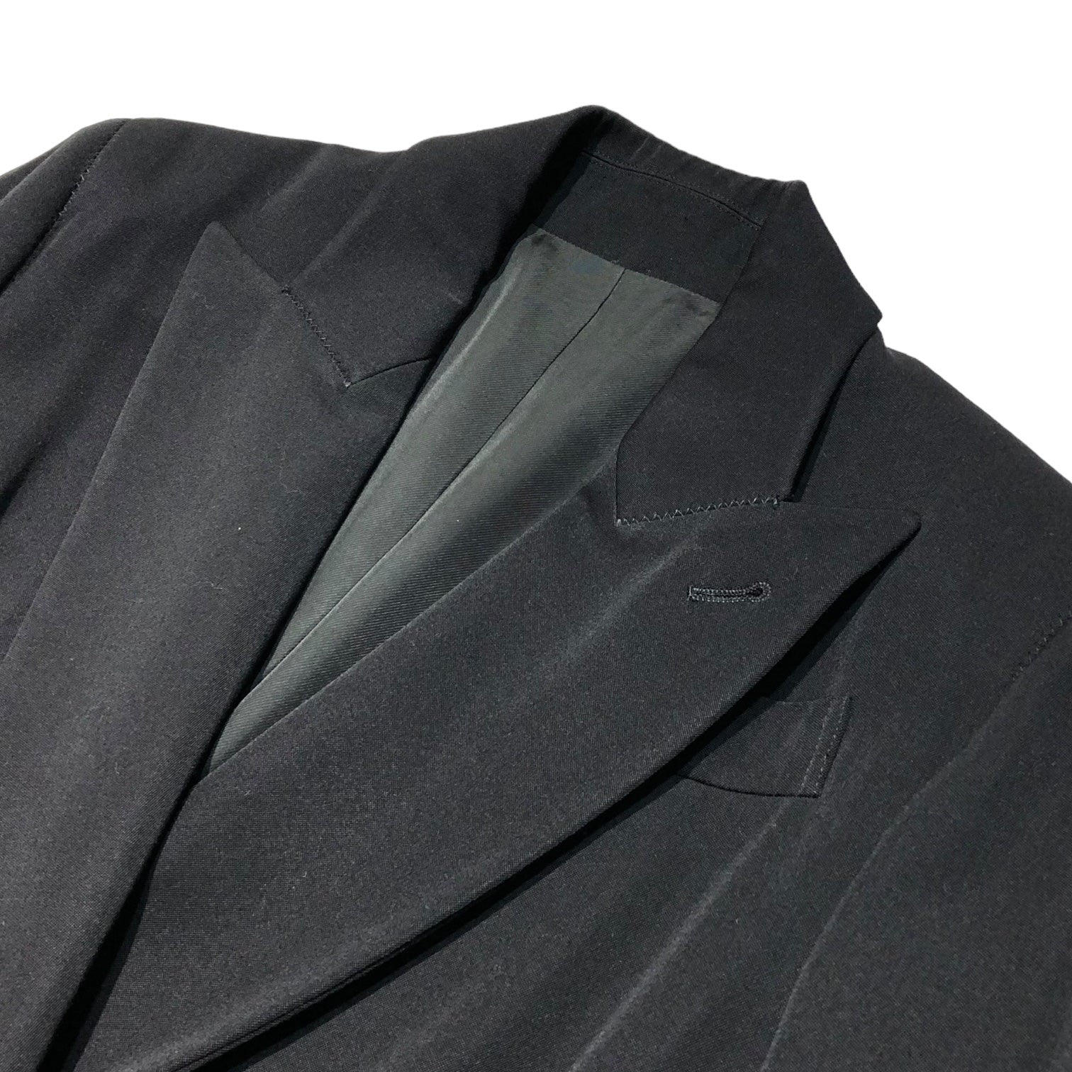 Jean Paul GAULTIER FEMME(ジャンポールゴルチエファム) 90's Big lapel design double jacket setup ビッグ ラペル デザイン ダブル ジャケット セットアップ 40(L程度) ブラック スーツ アーカイブ