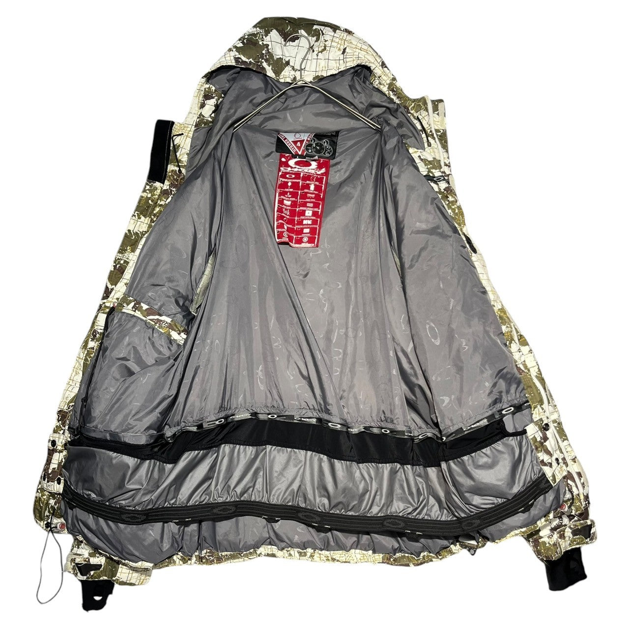 OAKLEY(オークリー) 00's digital camo attack ski jacket デジタル カモ 中綿 スキー ジャケット L ホワイト×カーキ Y2K
