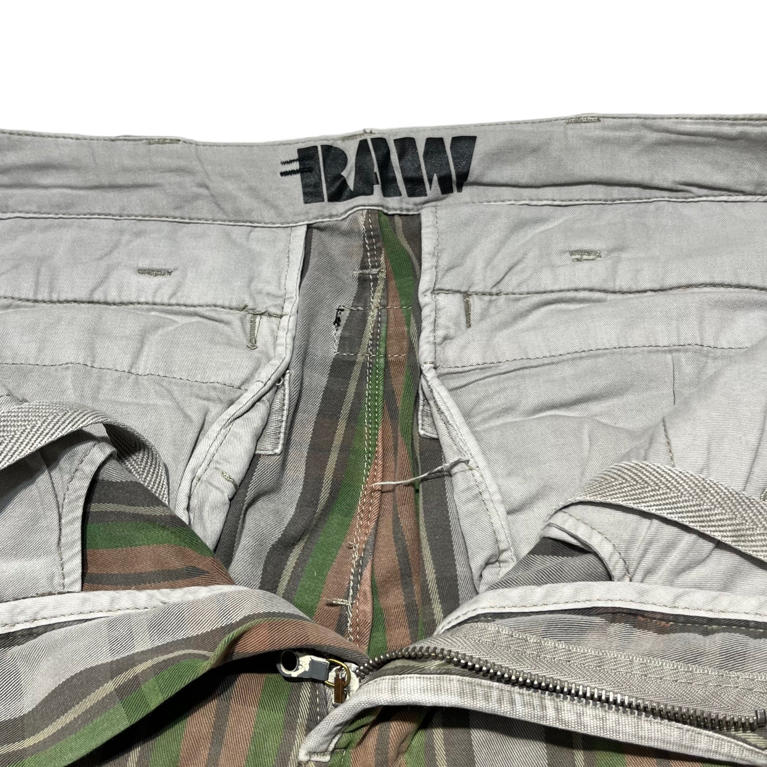 G-STAR(ジースター) Multi-border wide cargo shorts マルチボーダー ワイド カーゴショーツ 34 カーキ