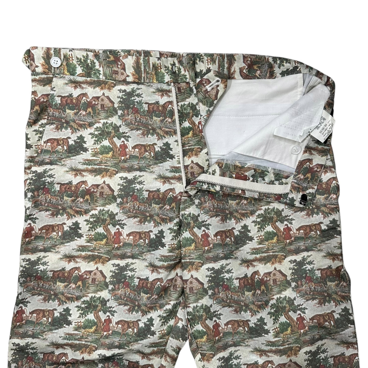 COMME des GARCONS HOMME PLUS(コムデギャルソンオムプリュス) 1997SS Landscape-Pattern All-Over Straight Pants 風景画 総柄 ストレート パンツ PP-10012S S グリーン×ブラウン AD1996 90s アーカイブ チェック期