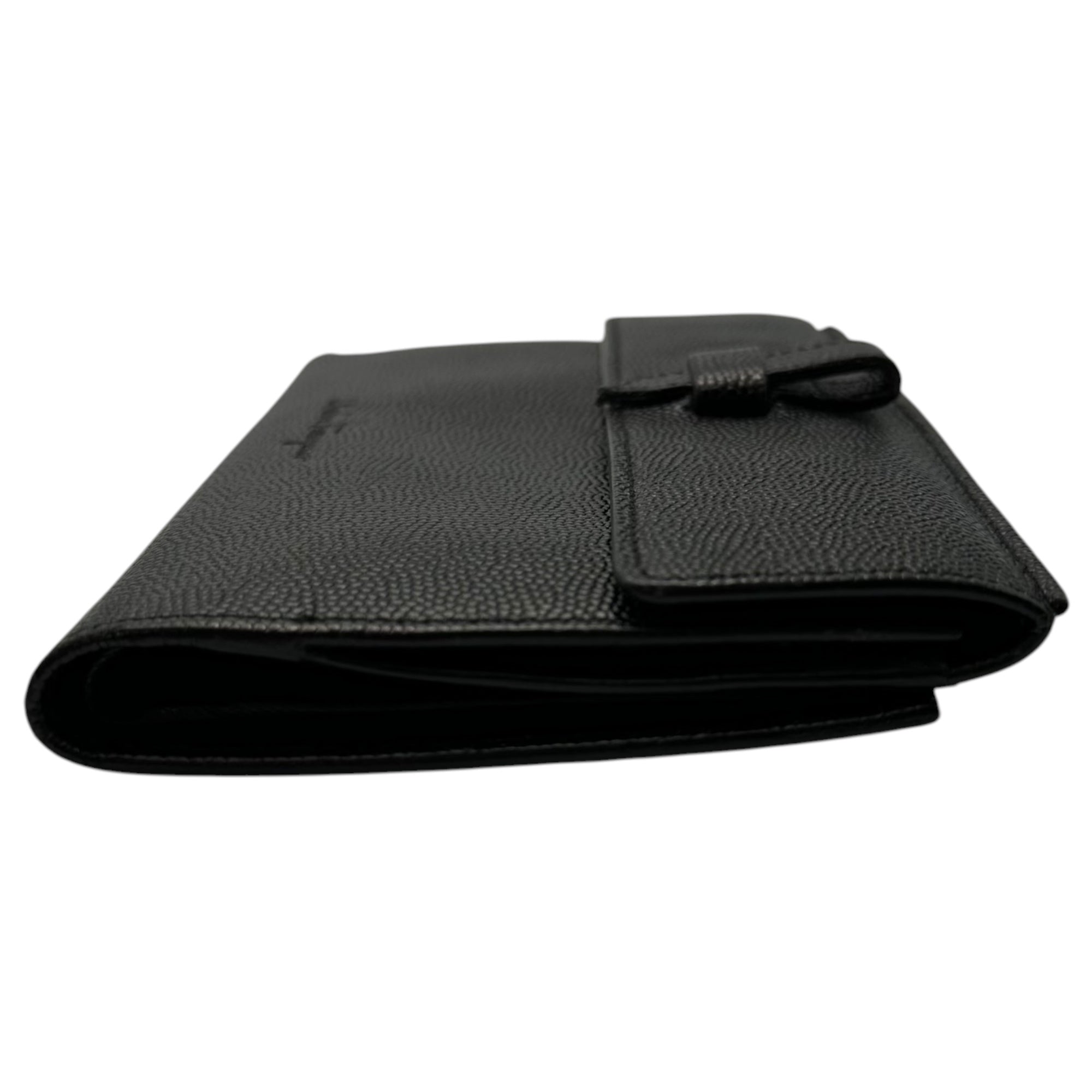 Salvatore Ferragamo(サルヴァトーレフェラガモ) Embossed Leather Wallet エンボス レザー 折り財部 ブラック
