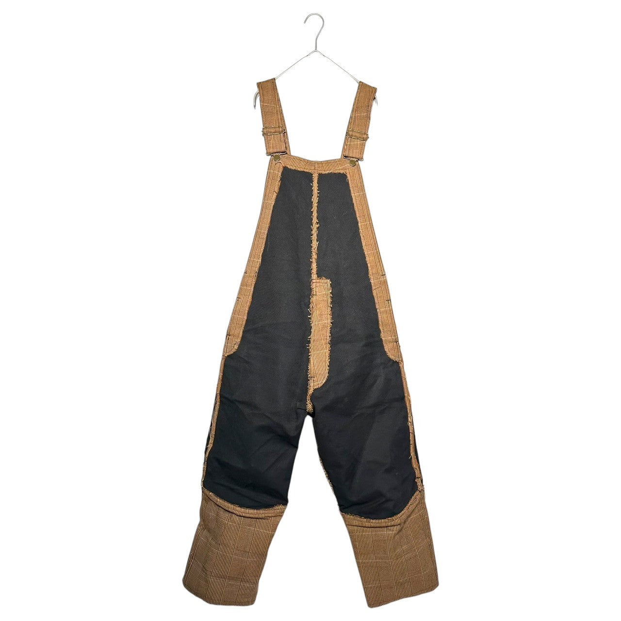 Christopher Nemeth(クリストファーネメス) Check switching duck overalls チェック切替 ダック オーバーオール S ブラック×ブラウン