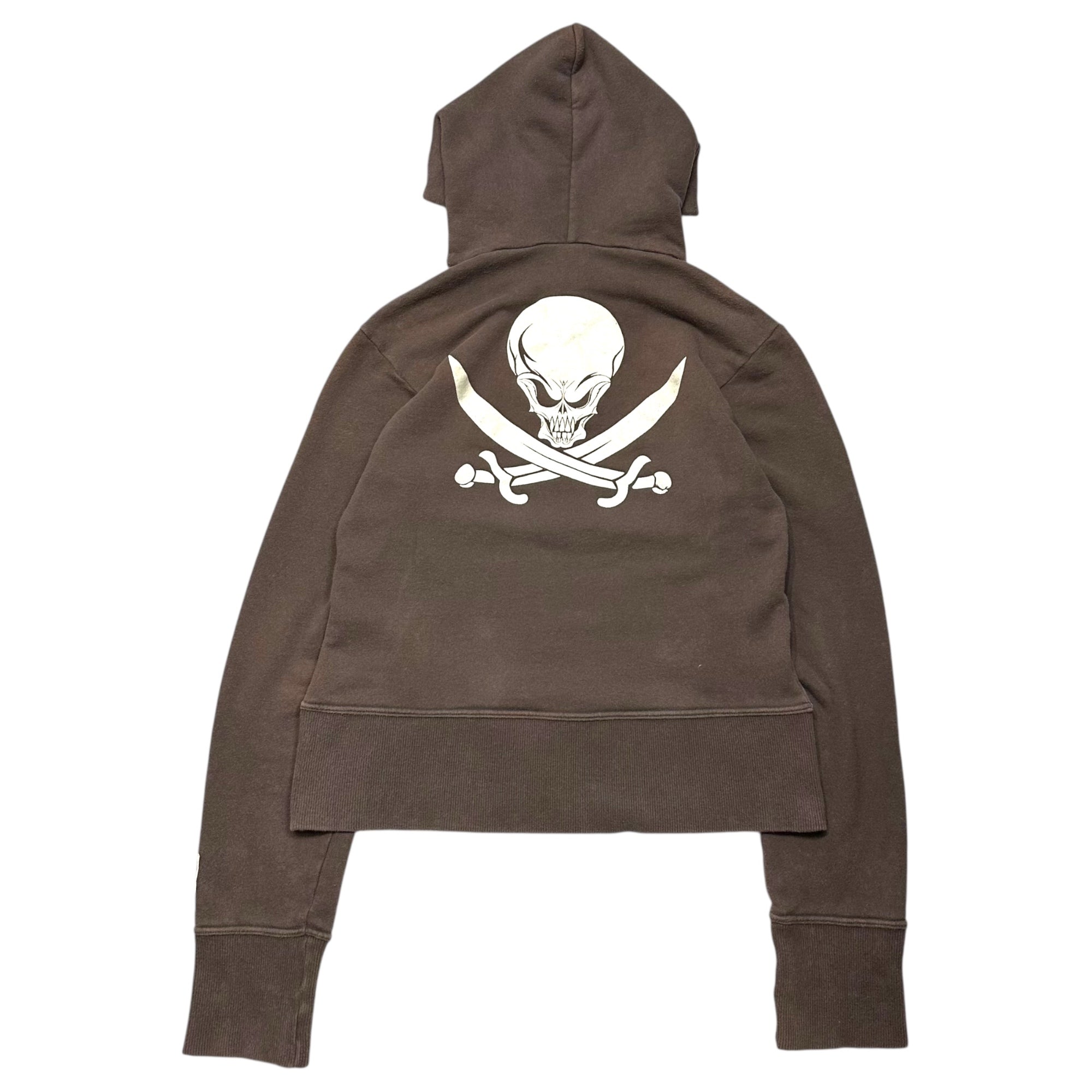 2 beauty:beast(オルソービューティービースト) Back Skull Print Pullover Hoodie バックスカル プリント プルオーバー パーカー 2(M程度) ブラウン×ホワイト