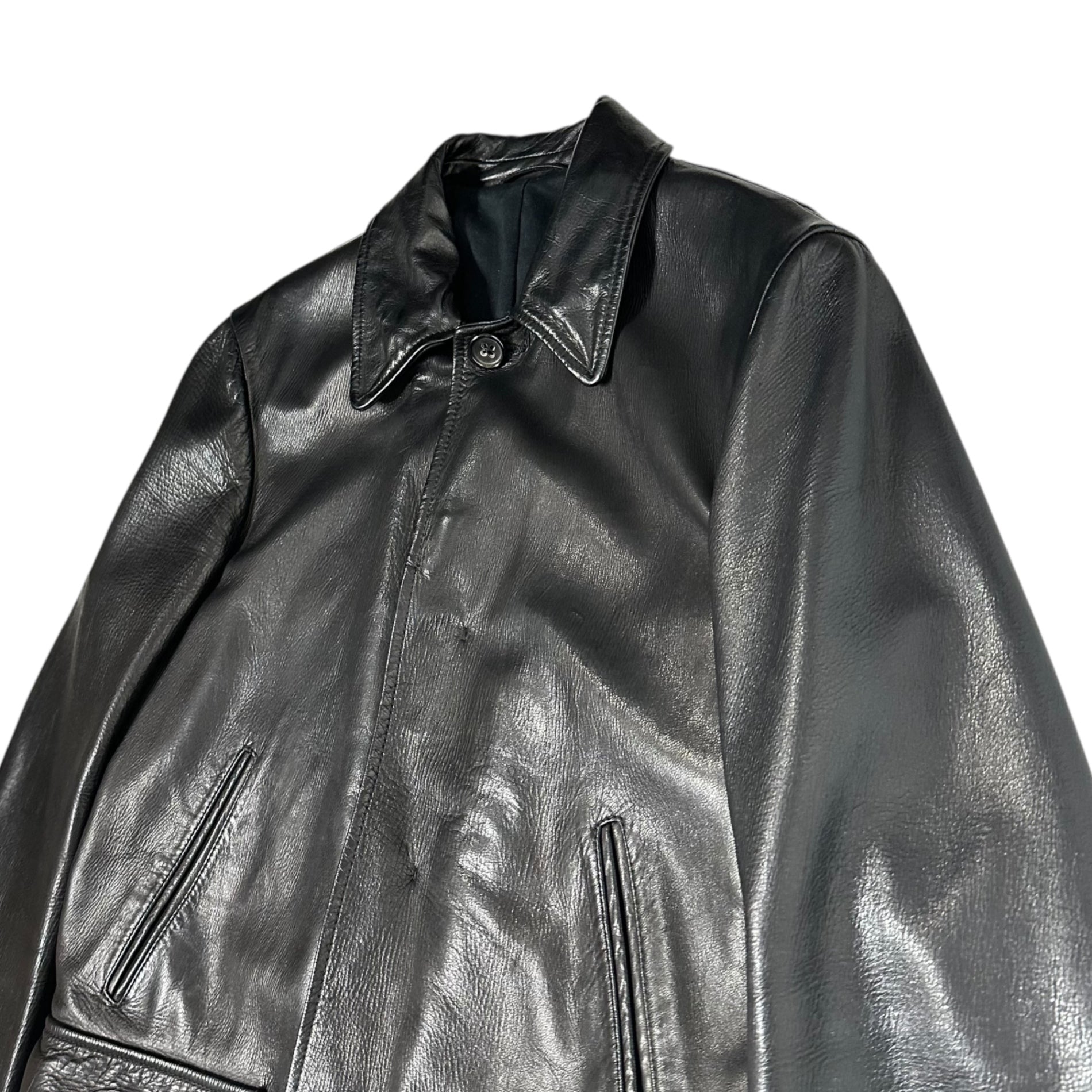 JIL SANDER(ジルサンダー) 00's Archive Lamb Leather Jacket 本人期 アーカイブ ラムレザー ジャケット 44(S程度) ブラック コート