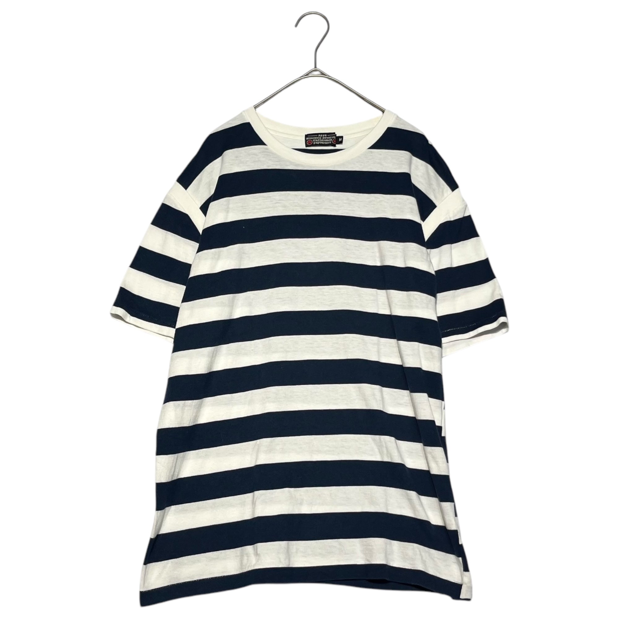 AFFA(エーエフエフエー) Initial Border Back Neck Skull Print T-Shirt 初期 ボーダー バックネック スカル プリント Tシャツ M ホワイト×ネイビー