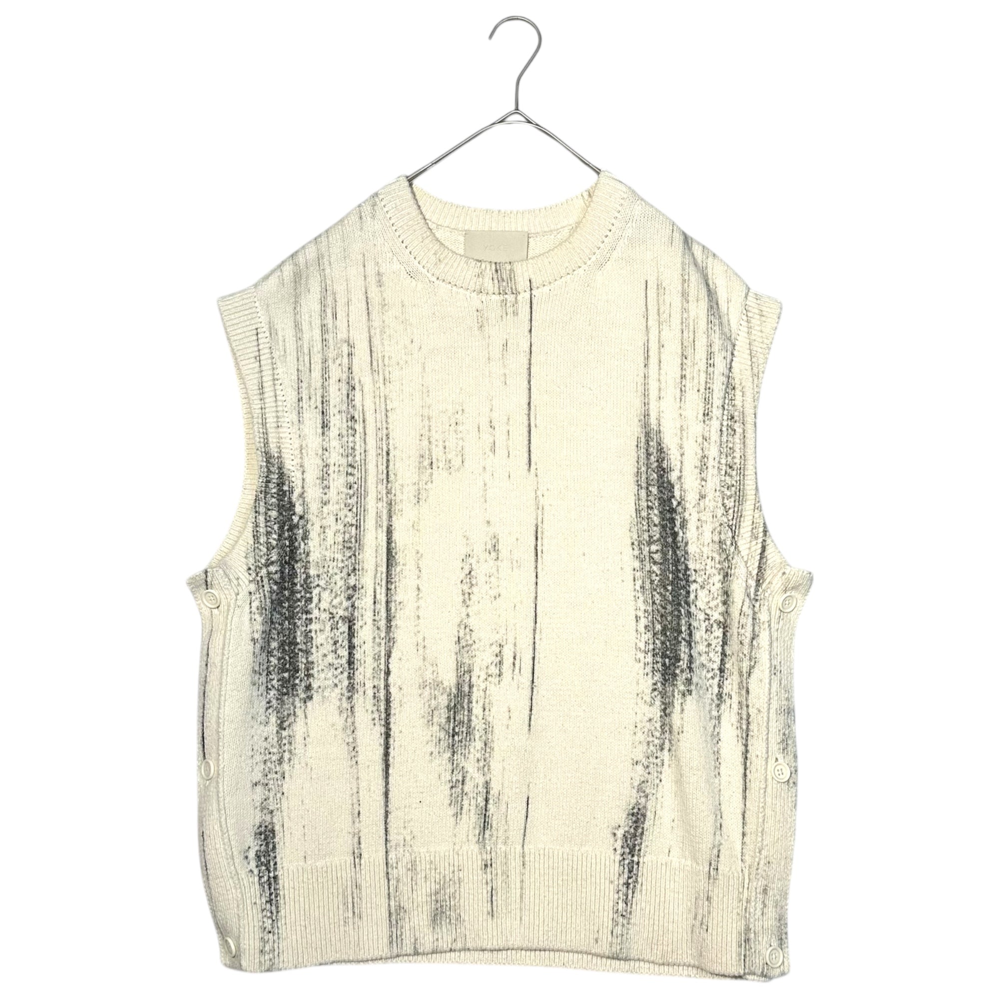 YOKE(ヨーク) 22SS Printed Cotton Crewneck Vest プリント コットン クルーネック ベスト YK22SS0348S 2(M程度) アイボリー