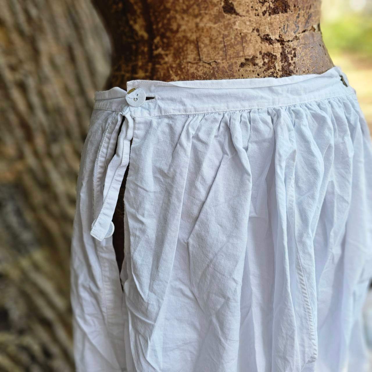 VINTAGE(ヴィンテージ) white drawers cotton pants コットンのレース付きドロワーズパンツ FREE/約W:36cm,H:60cm,丈:67cm ホワイト