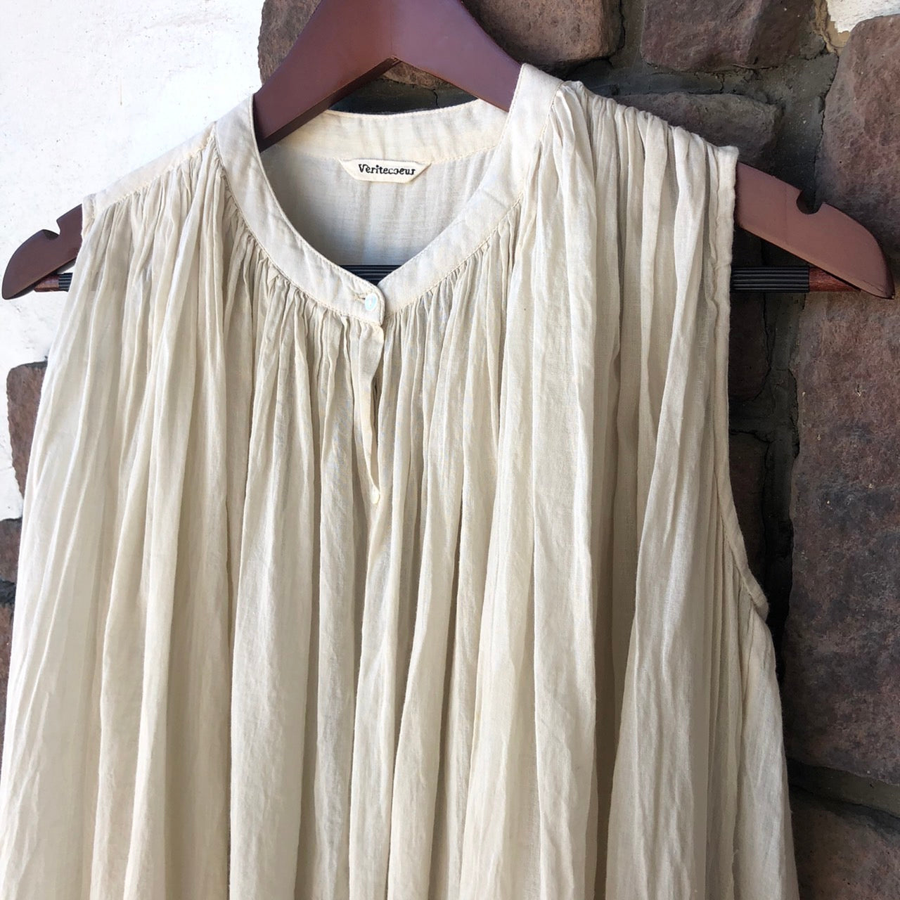 Veritecoeur(ヴェリテクール) スリーブレスギャザーロングワンピース VC-718 FREE アイボリー