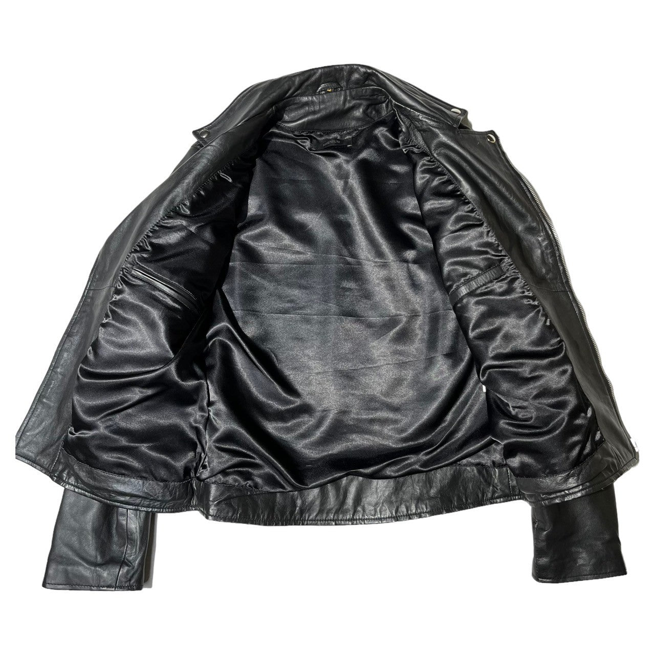 RHENIUM(レニウム) leather double ラeather double riders jacket レザー ダブル ライダース ジャケット 42(L程度) ブラック