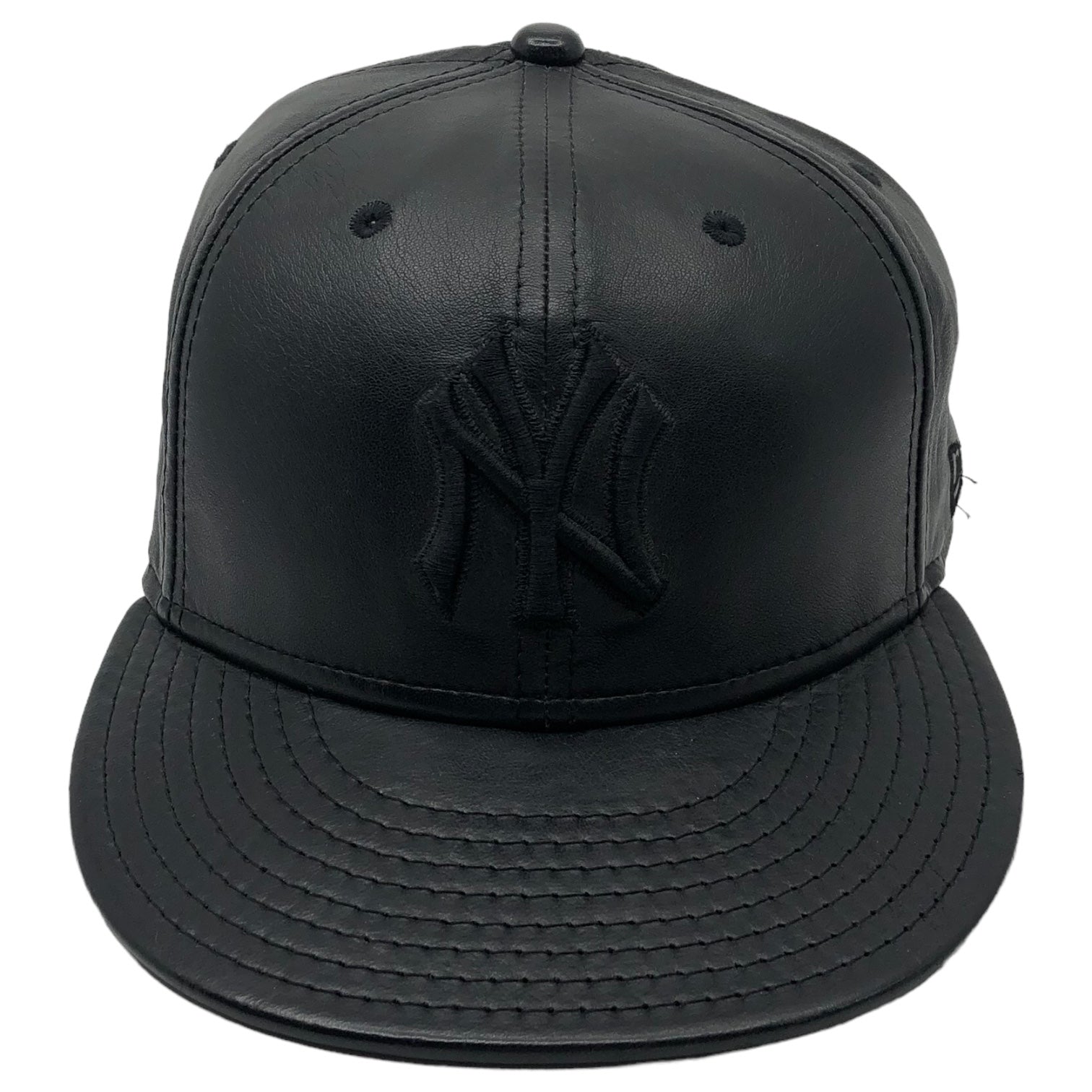 NEW ERA(ニューエラ) all leather baseball cap オールレザー ベースボール キャップ 63cm ブラック