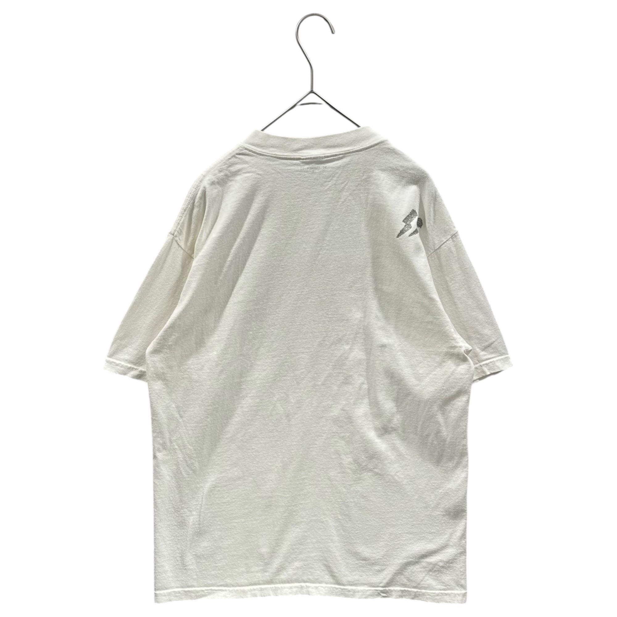 ELECTRIC COTTAGE(エレクトリックコテージ) 2002SS Lip Lightning Circle Graphic S/S T-Shirt リップ ライトニング サークル グラフィック 半袖 Tシャツ M ホワイト×レッド×シルバー GENERAL STRIKE PIESE