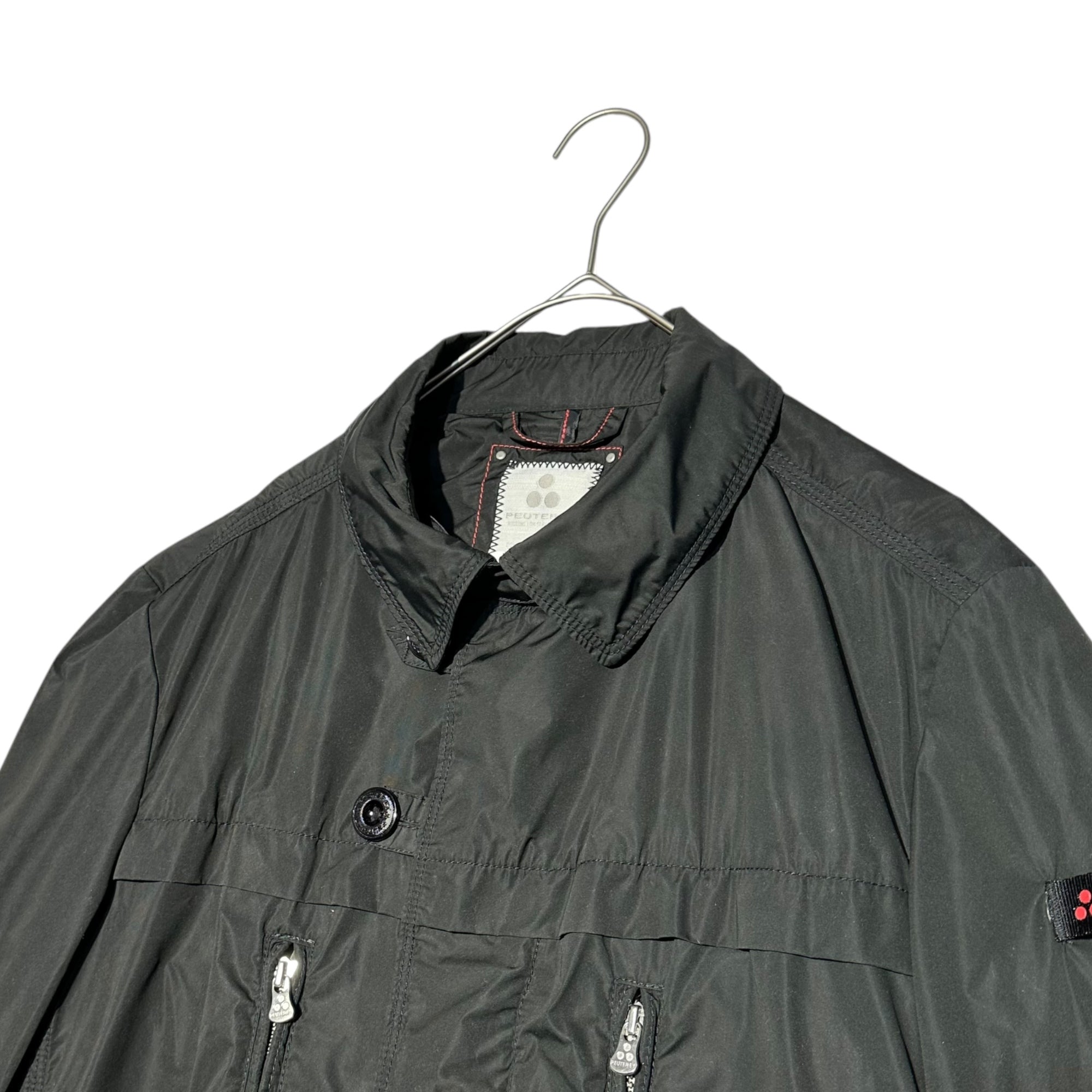 PEUTEREY(ピューテリー) Polyester Sleeve Logo Hunting Long Jacket ポリエステル 袖ロゴ ハンティング ロング ジャケット CS01-2010-399 52(L~XL) ブラック