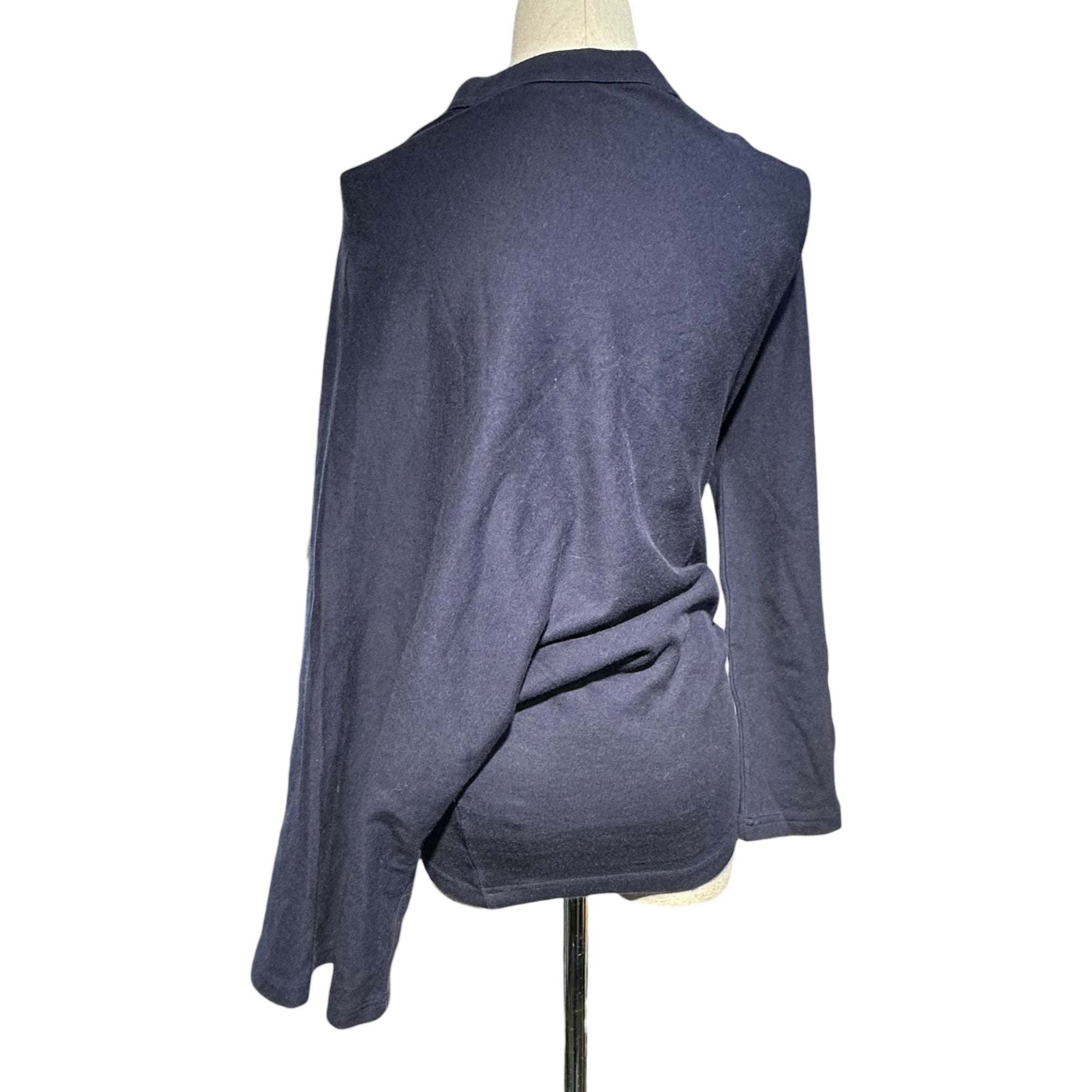 Y's(ワイズ) 90's Cotton Poly Blend Distressed Knit Top 90年代 コットン ポリ 変形 カットソー FY-T10-057 3(L程度) ネイビー