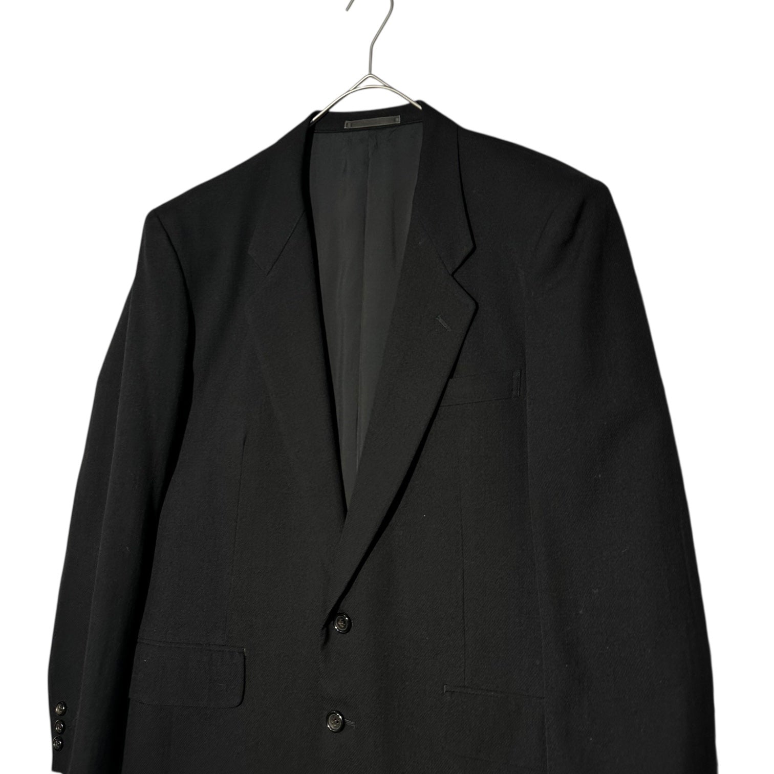 COMME des GARCONS HOMME(コムデギャルソンオム) 80's Wool 2-Piece Suit Set 本人期 ウール 2B セットアップ スーツ HS-05043 S ブラック 80年代 川久保玲 アーカイブ テーラード ジャケット 2タック スラックス