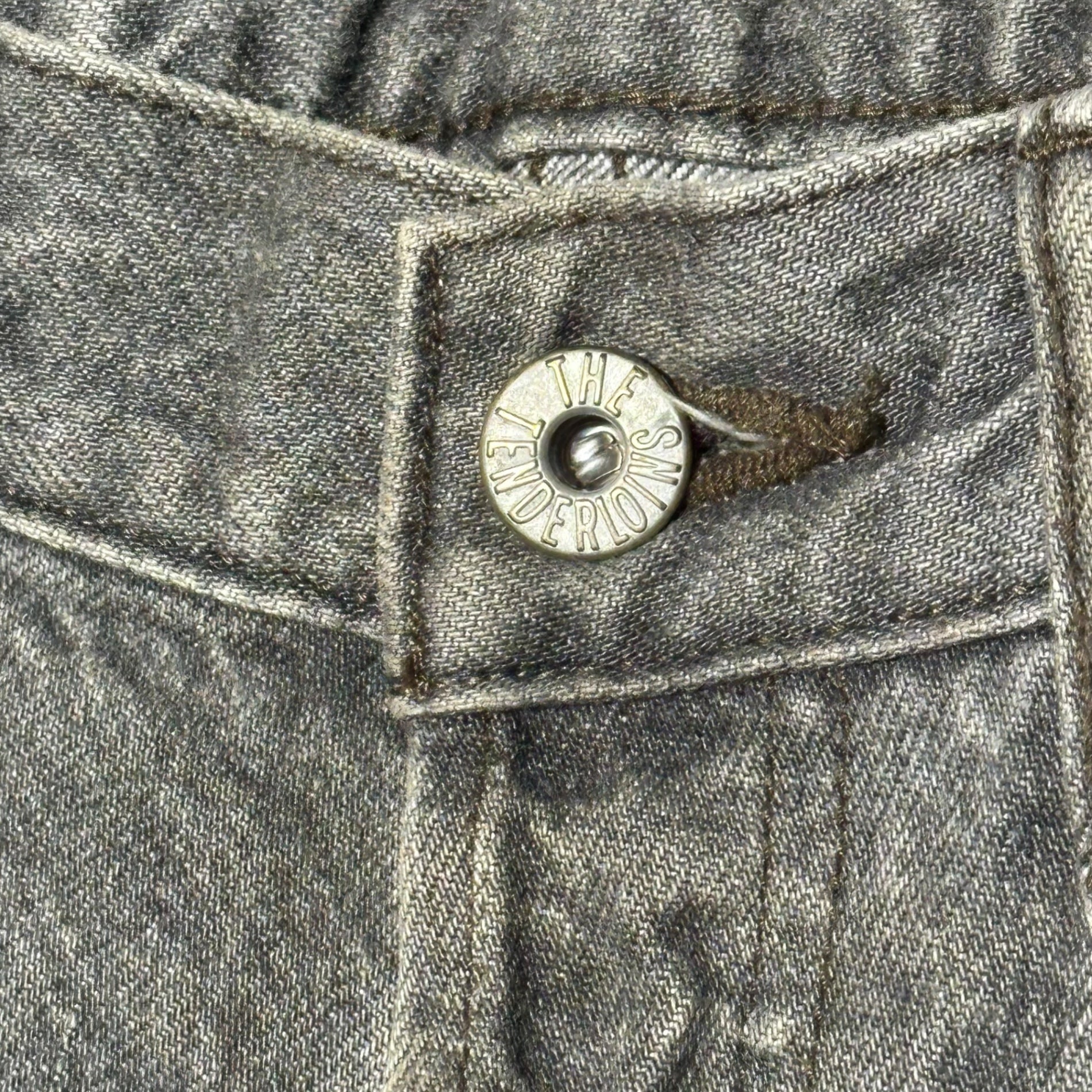 TENDERLOIN(テンダーロイン) Vintage Finish Cinchback Straight Black Denim Pants ヴィンテージ加工 シンチバック ストレート ブラックデニム パンツ 34 ブラック