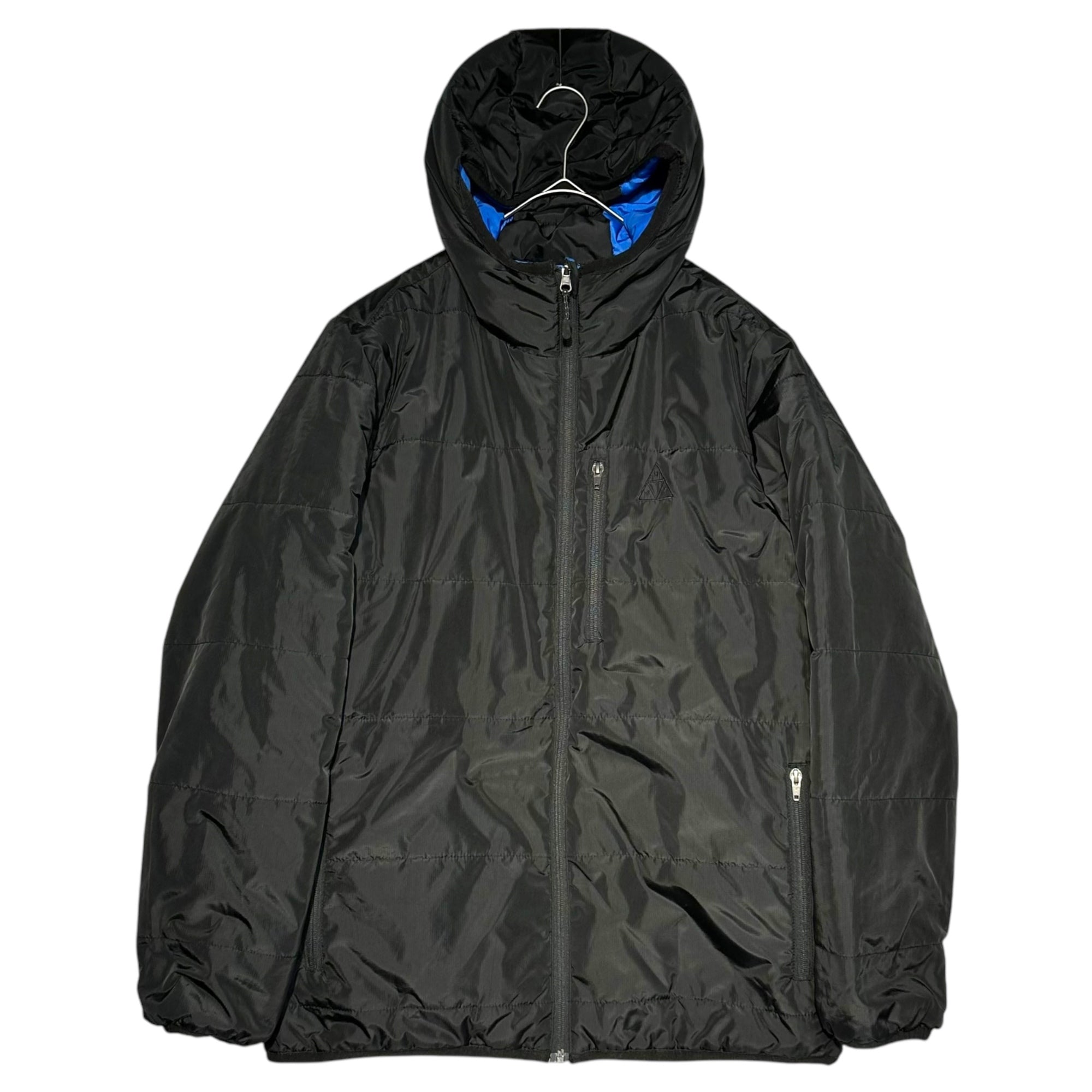 HUF(ハフ) Reversible padded hooded jacket リバーシブル 中綿 フーデッド ジャケット L ブラック×ブルー