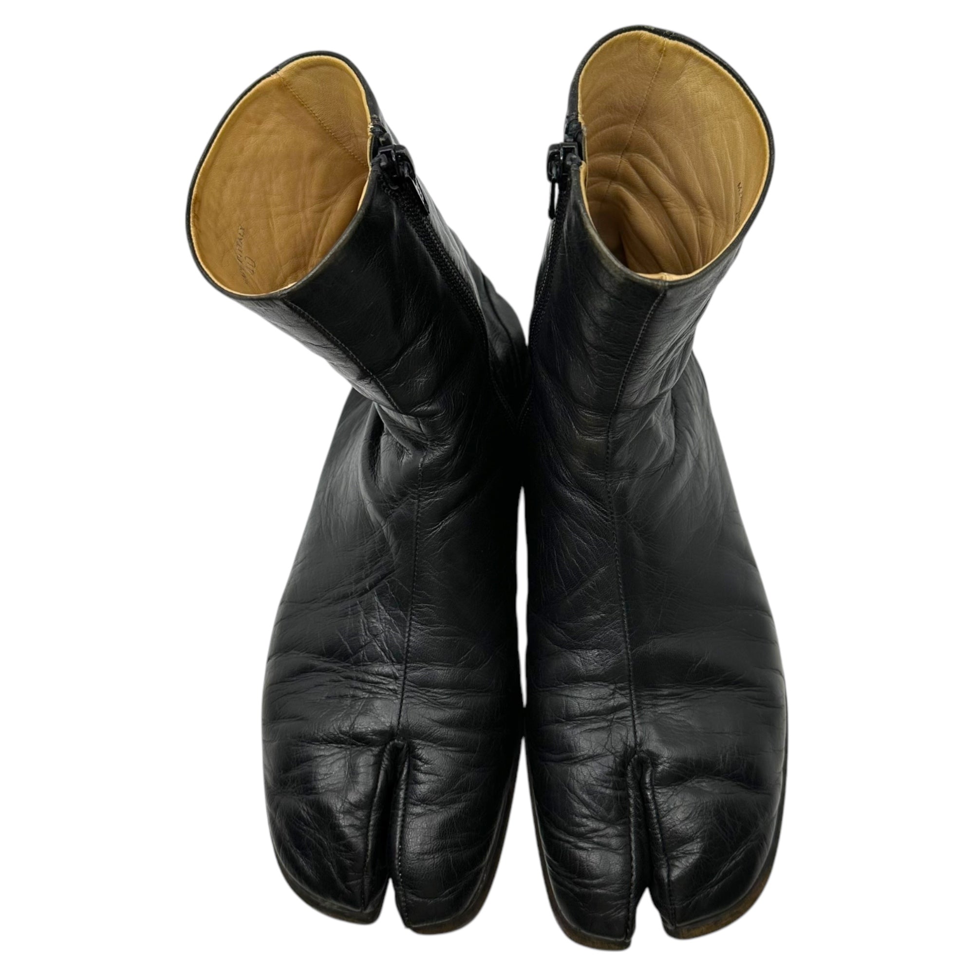 MAISON MARGIELA(メゾンマルジェラ) flat sole side zip tabi boots フラットソール サイドジップ 足袋 ブーツ 40(25.5~26.0cm程度) ブラック ソール張替え済み