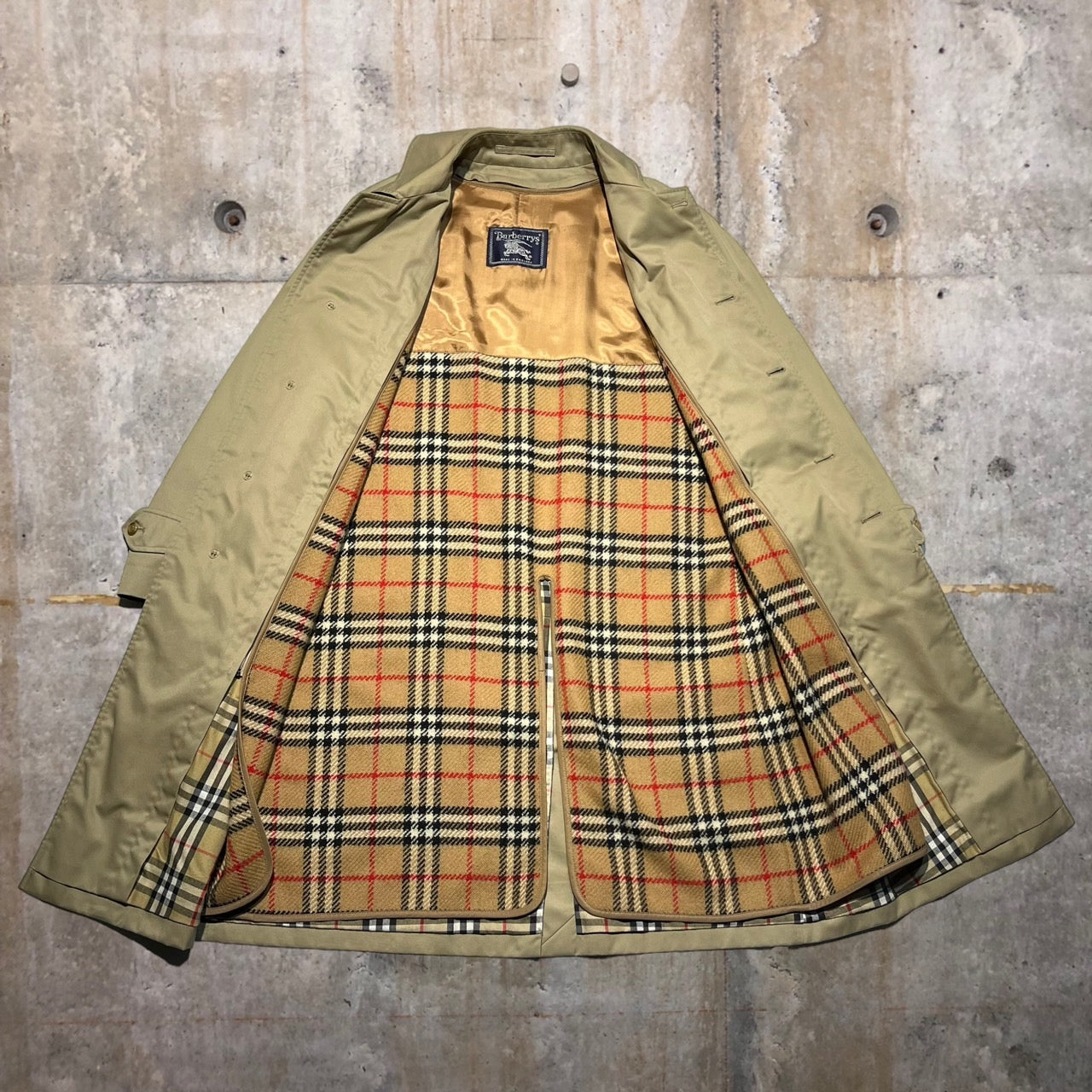 Burberrys(バーバリーズ) 90'sノヴァチェックライナーステンカラーコート 46(Mサイズ程度) ベージュ