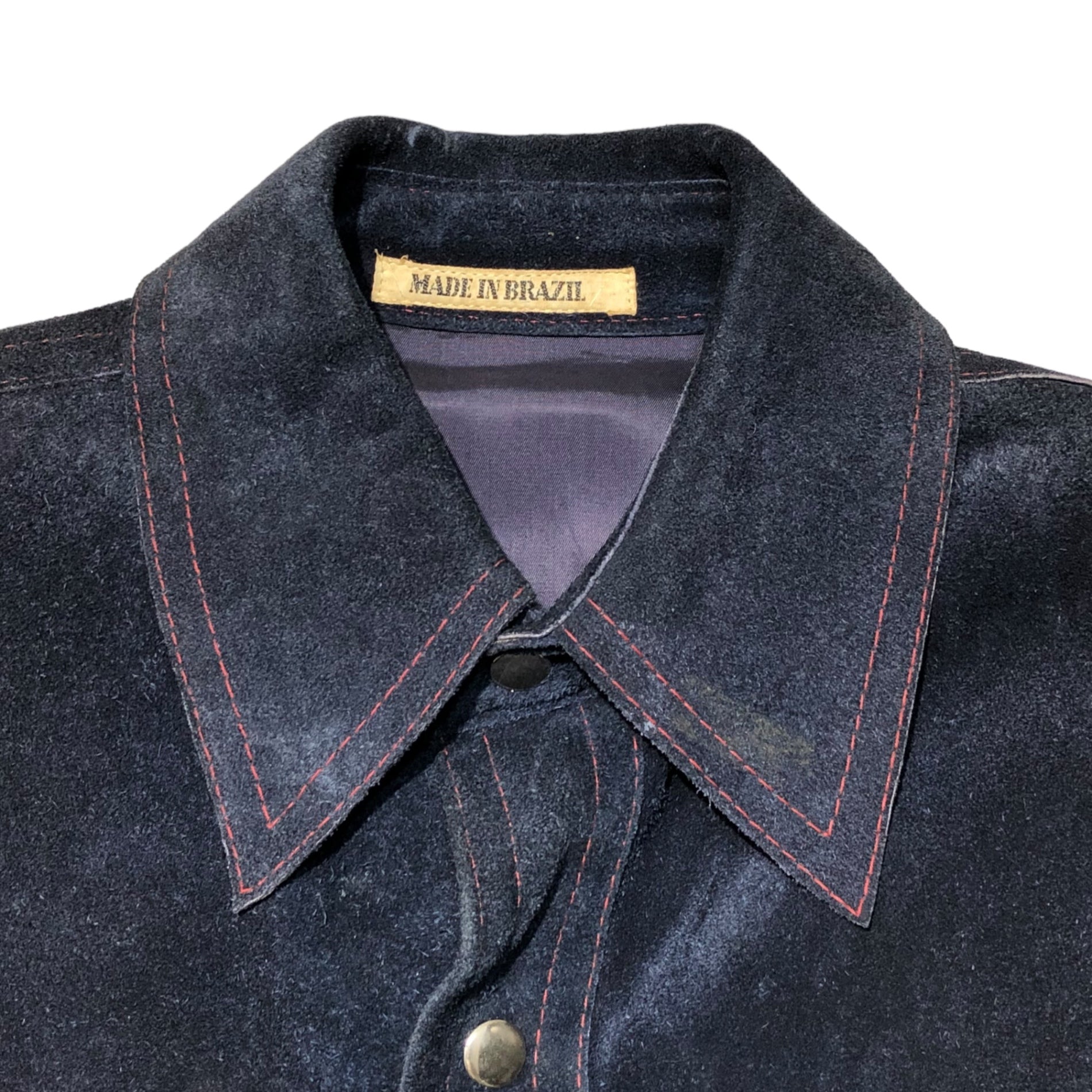 WILLIAM BARRY(ウィリアムバリー) 70's stitched suede jacket ステッチ スウェード ジャケット S ネイビー styled by william barry 70年代 ヴィンテージ シャツ