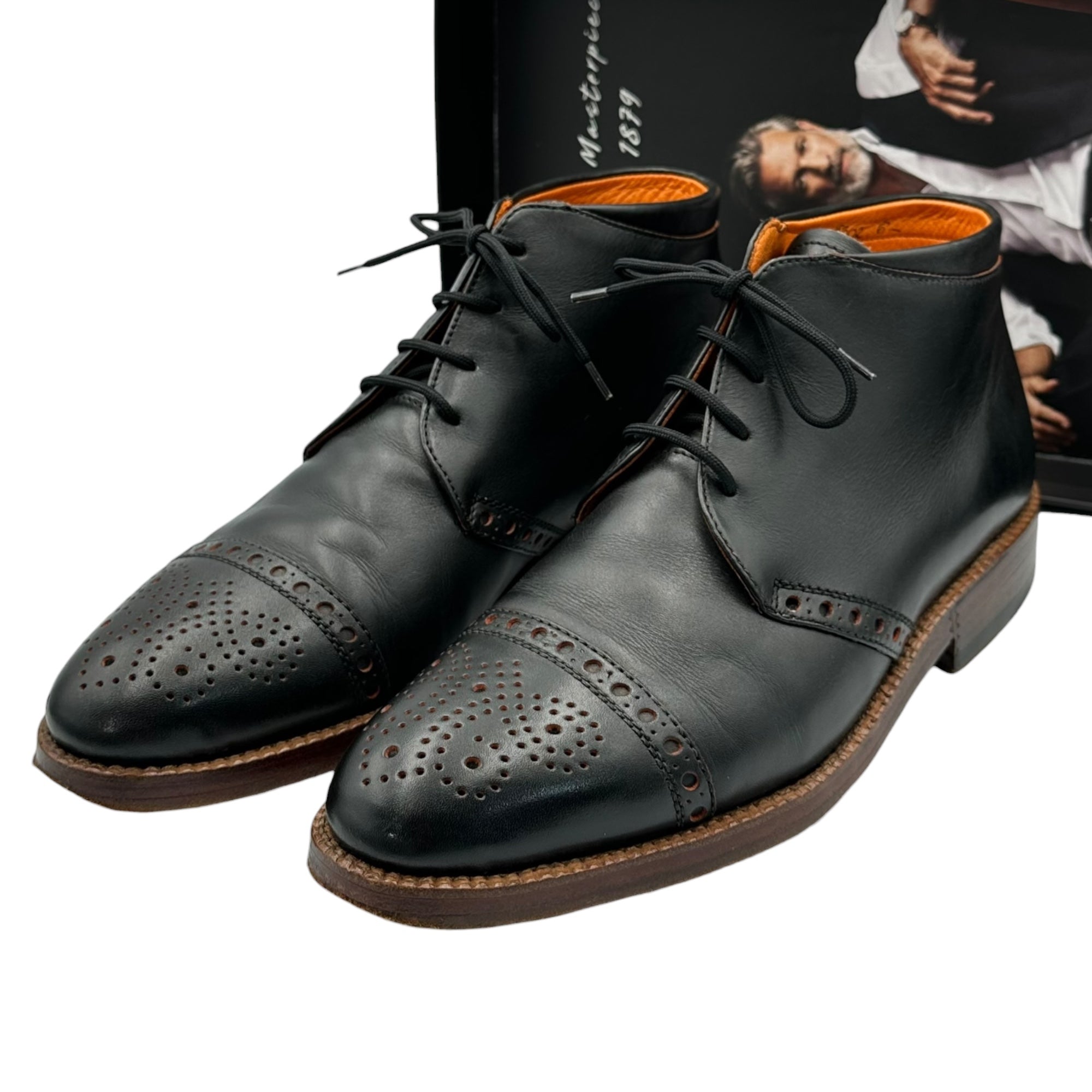 HEINRICH DINKELACKER(ハインリッヒディンケラッカー) Luzern Stiefelette Indiana Calf ルツェルン インディアナ カーフ チャッカブ 5802 UK6 1/2(25.5~26cm程度) ブラック チャッカー ブーツ 牛革 革靴 JR社ソール
