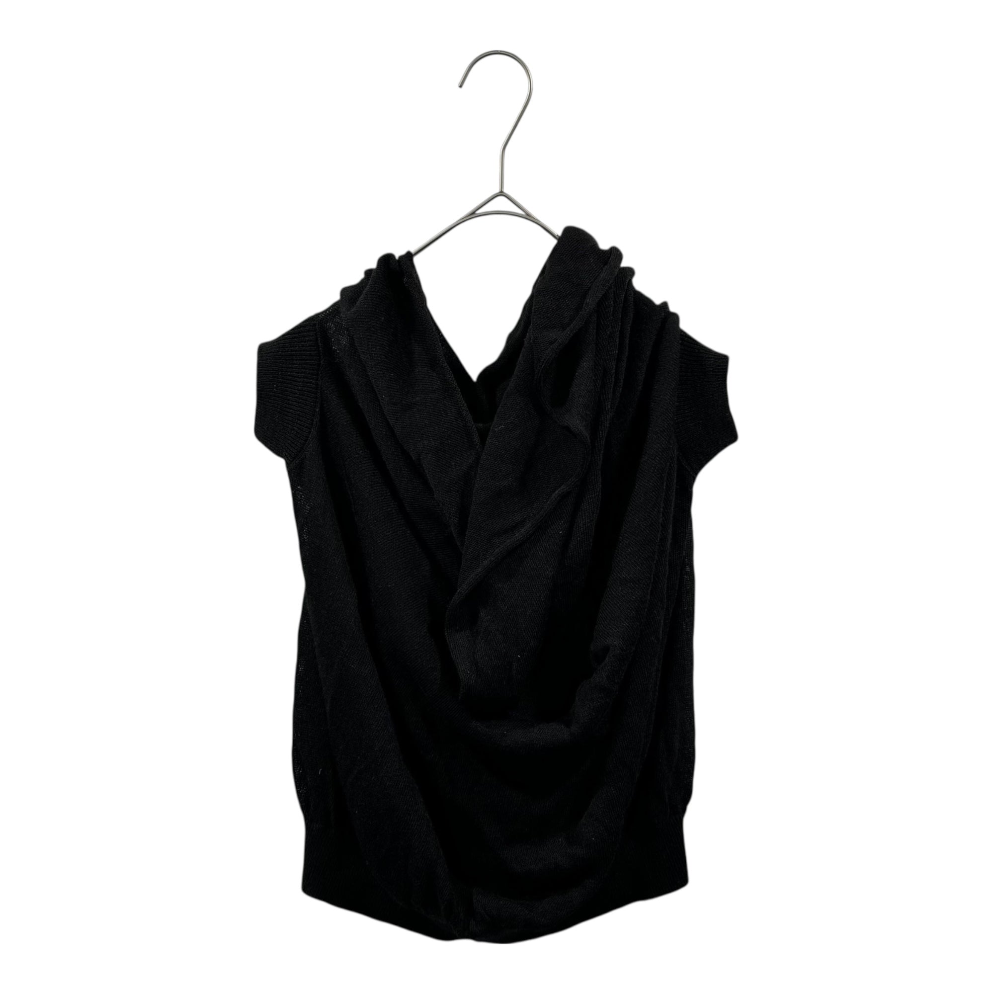Y's(ワイズ) Rayon Linen Twist Short Sleeve Knit Top レーヨン リネン 捻じれ 半袖 カットソー YH-K09-370 3(L程度) ブラック