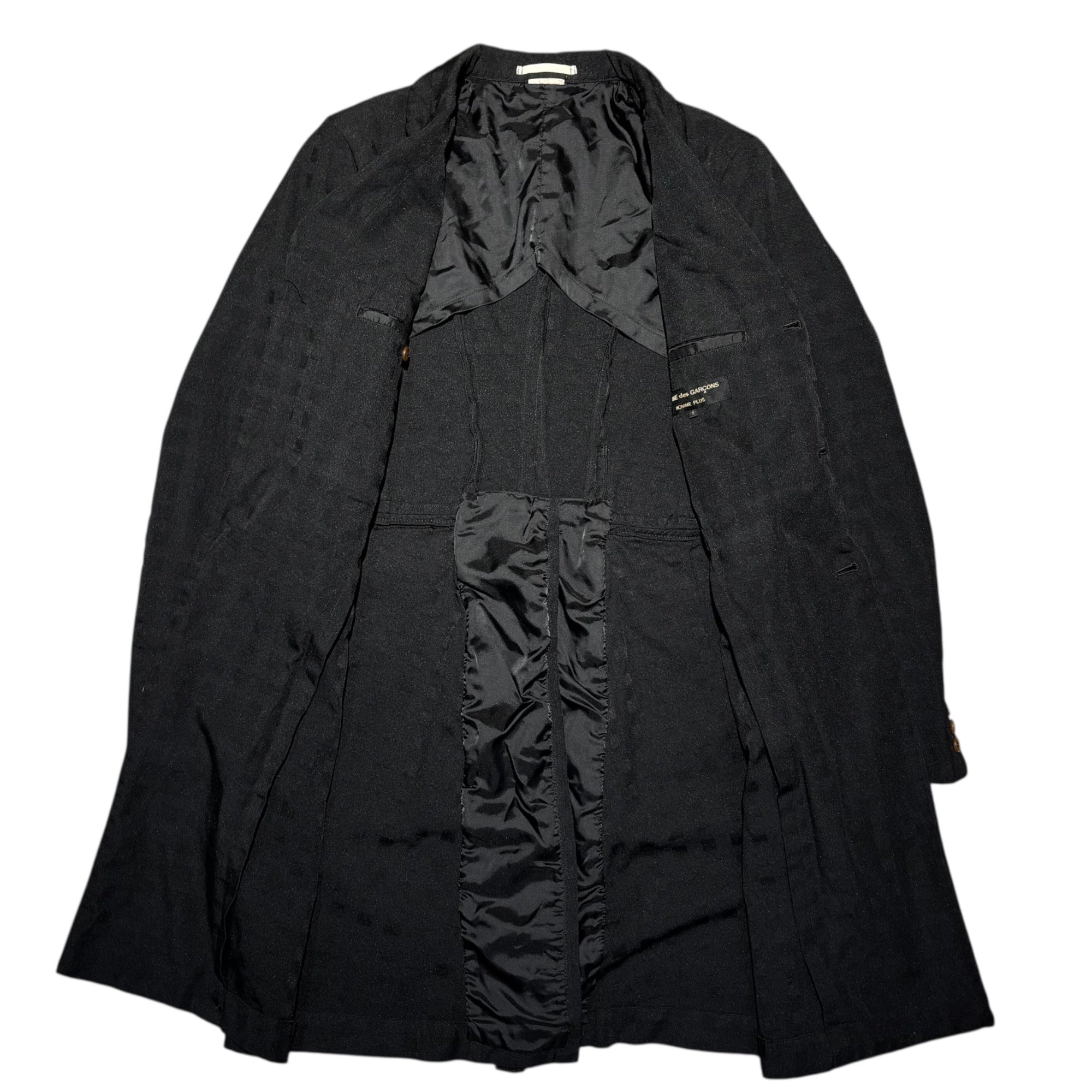 COMME des GARCONS HOMME PLUS(コムデギャルソンオムプリュス) 16AW Inside-Out Pocket Check 3B Tailored Coat インサイドアウト ポケット チェック 3B テーラード コート PR-J066 S ブラック AD2016 ジャケット
