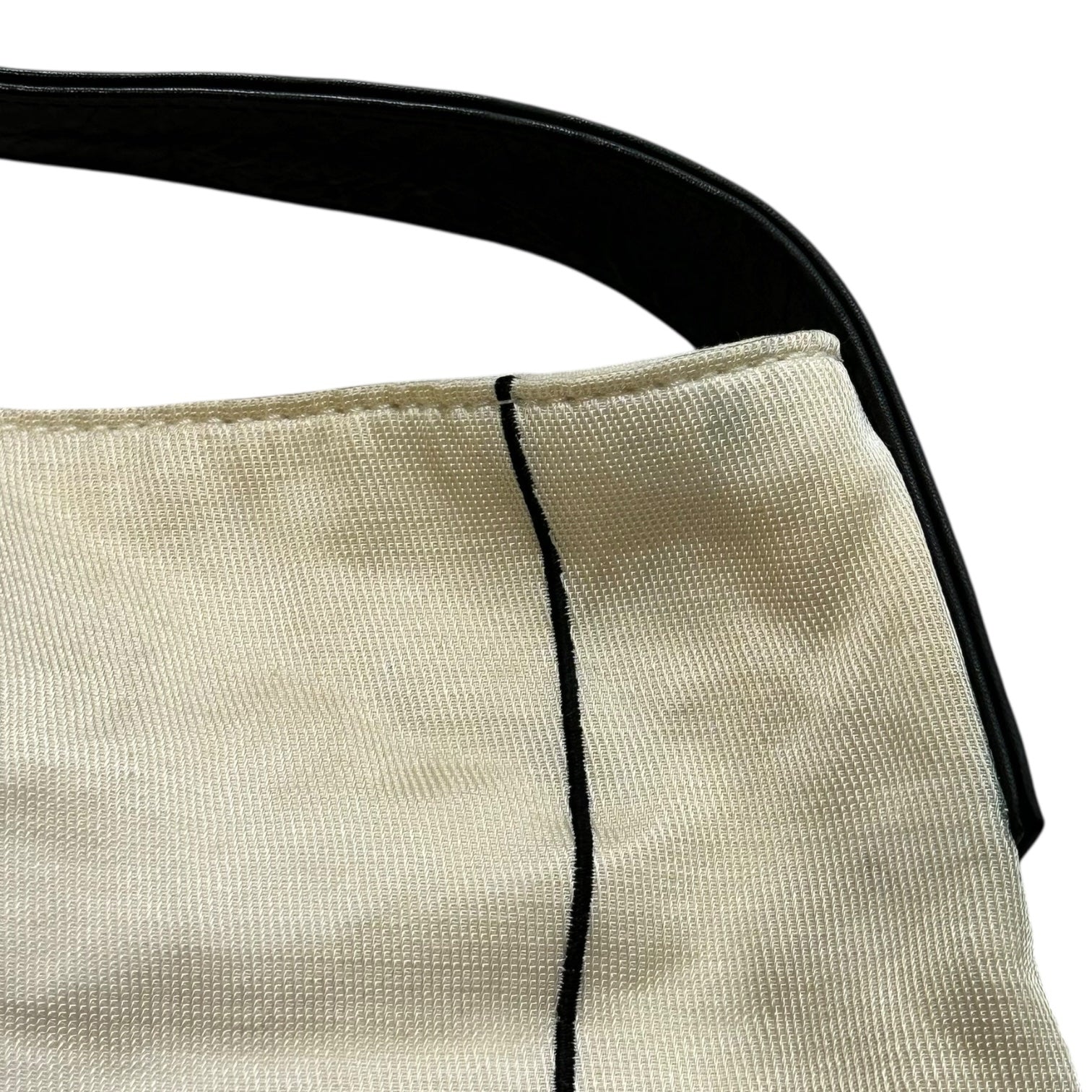 YOHJI YAMAMOTO+NOIR(ヨウジヤマモトプリュスノアール) Leather Handle Embroidered Shoulder Bag レザー ハンドル 刺繍 ショルダーバッグ ホワイト×ブラック