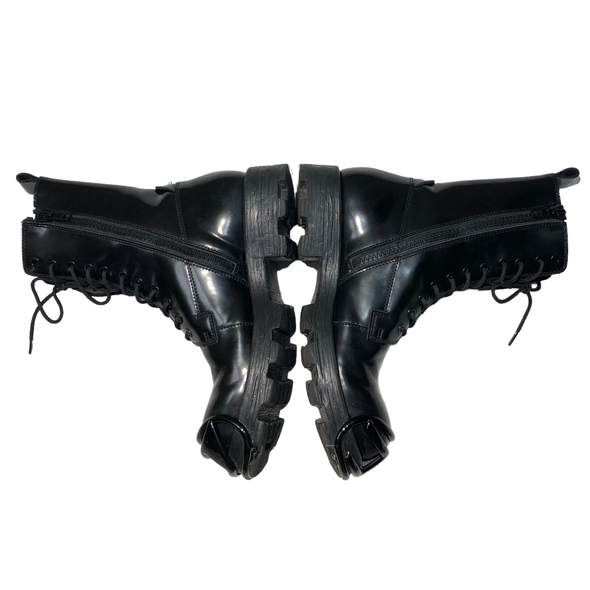 DIESEL(ディーゼル) D-Hammer Bt D D ロゴ ハンマー ブーツ 27cm ブラック レザー レースアップ サイドジップ