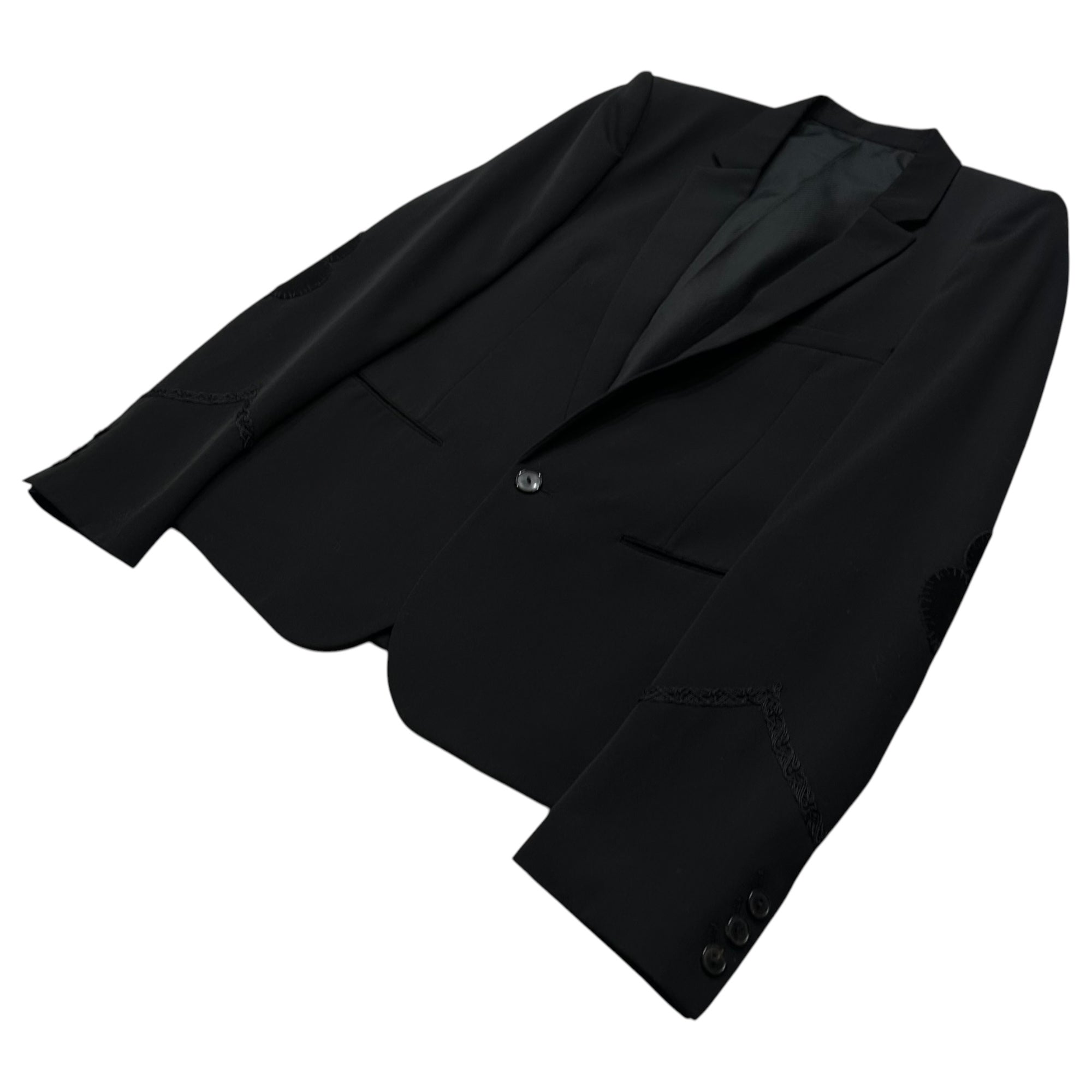 NUMBER (N)INE(ナンバーナイン) 2006AW NOIR期 Elbow-Patch Single-Button Wool Tailored Jacket エルボーパッチ 1B ウールテーラードジャケット F06-NJ001A 3(L程度) ブラック 00's Archive アーカイブ