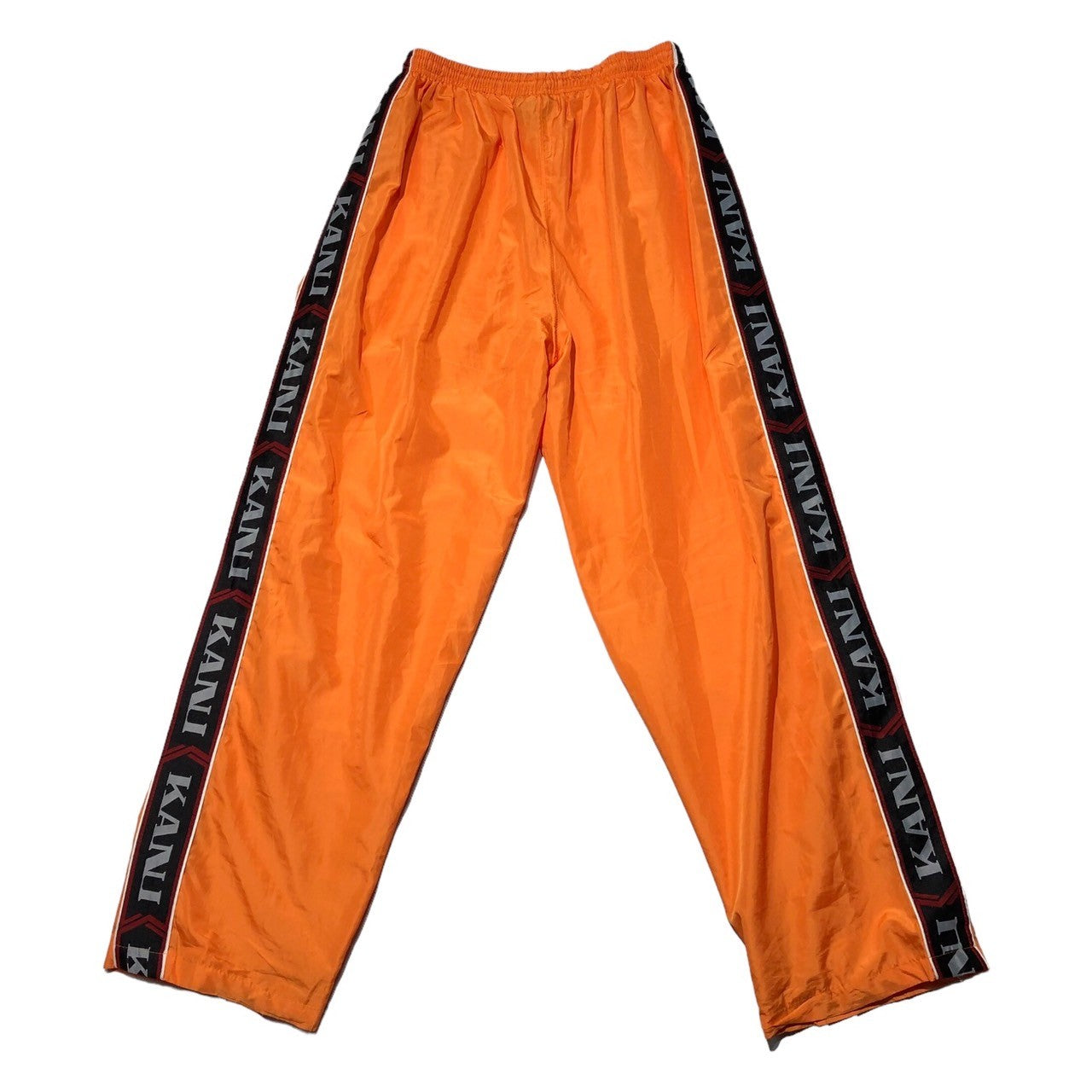 Karl Kani(カールカナイ) 90's Side logo tape nylon track pants サイド ロゴ テープ ナイロン トラック パンツ L オレンジ 90年代